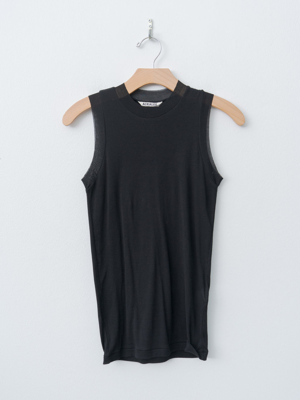 Namu Shop - Auralee Super High Gauge Sheer Rib Tank Top - Black