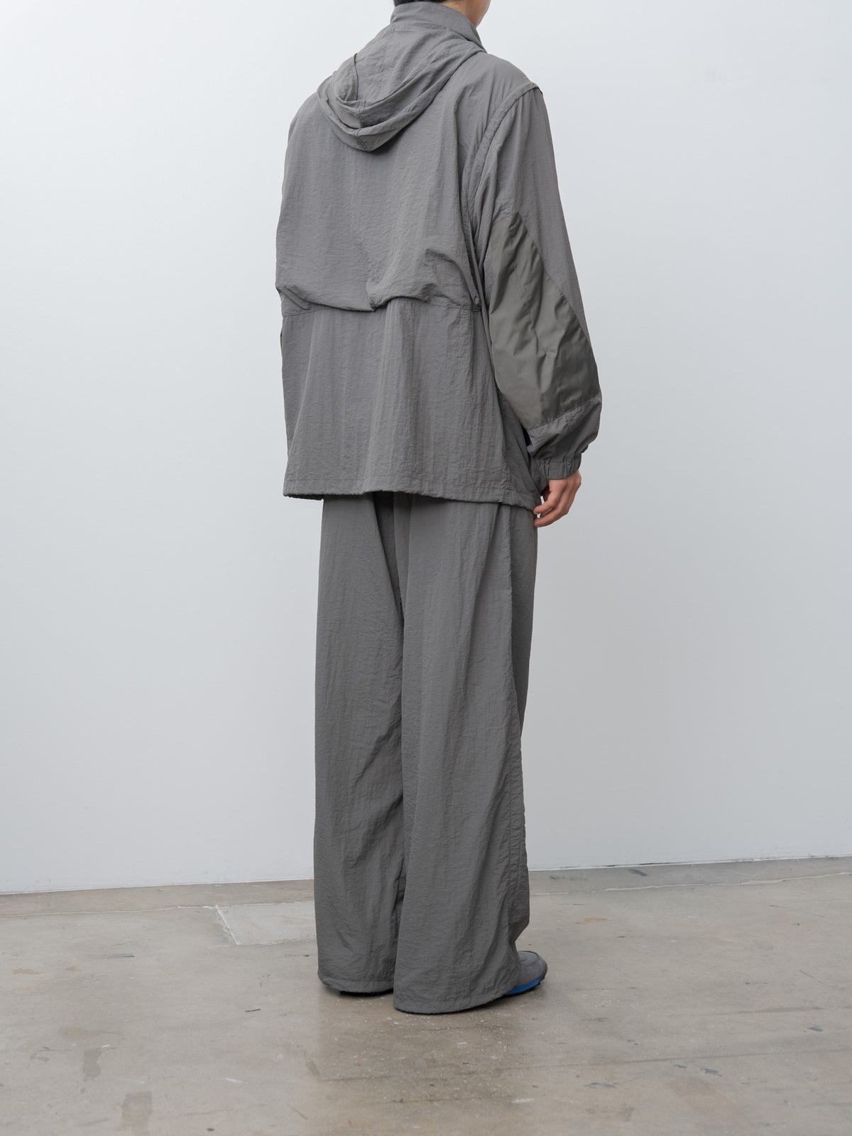 Namu Shop - Yoke Nylon Multi Pockets Detachable Utility Blouson - Charcoal Khaki