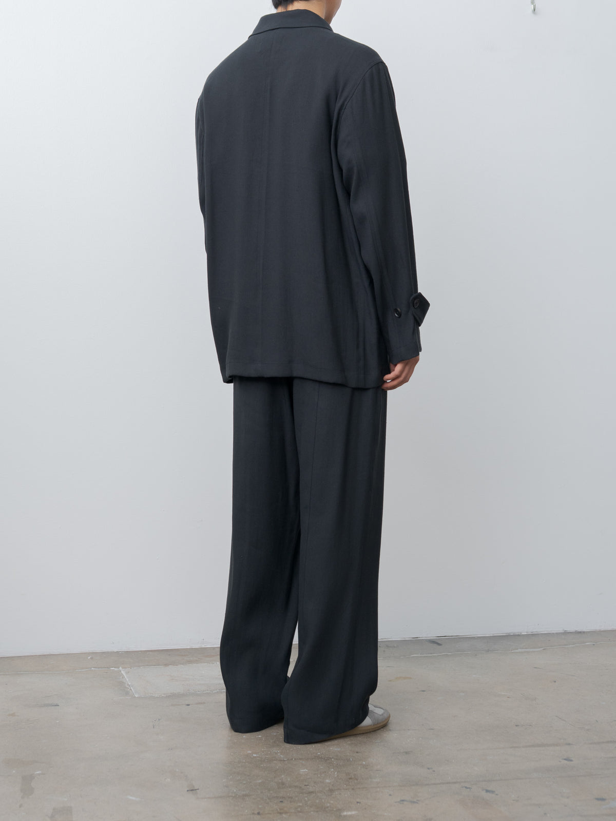 Namu Shop - Yoke Linen Acetate Zip Blouson - Black