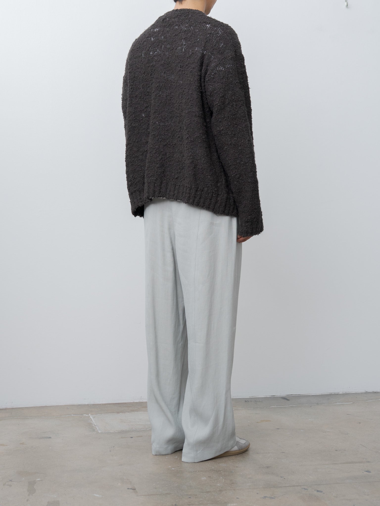 Namu Shop - Yoke Linen Slub Cardigan - Brown