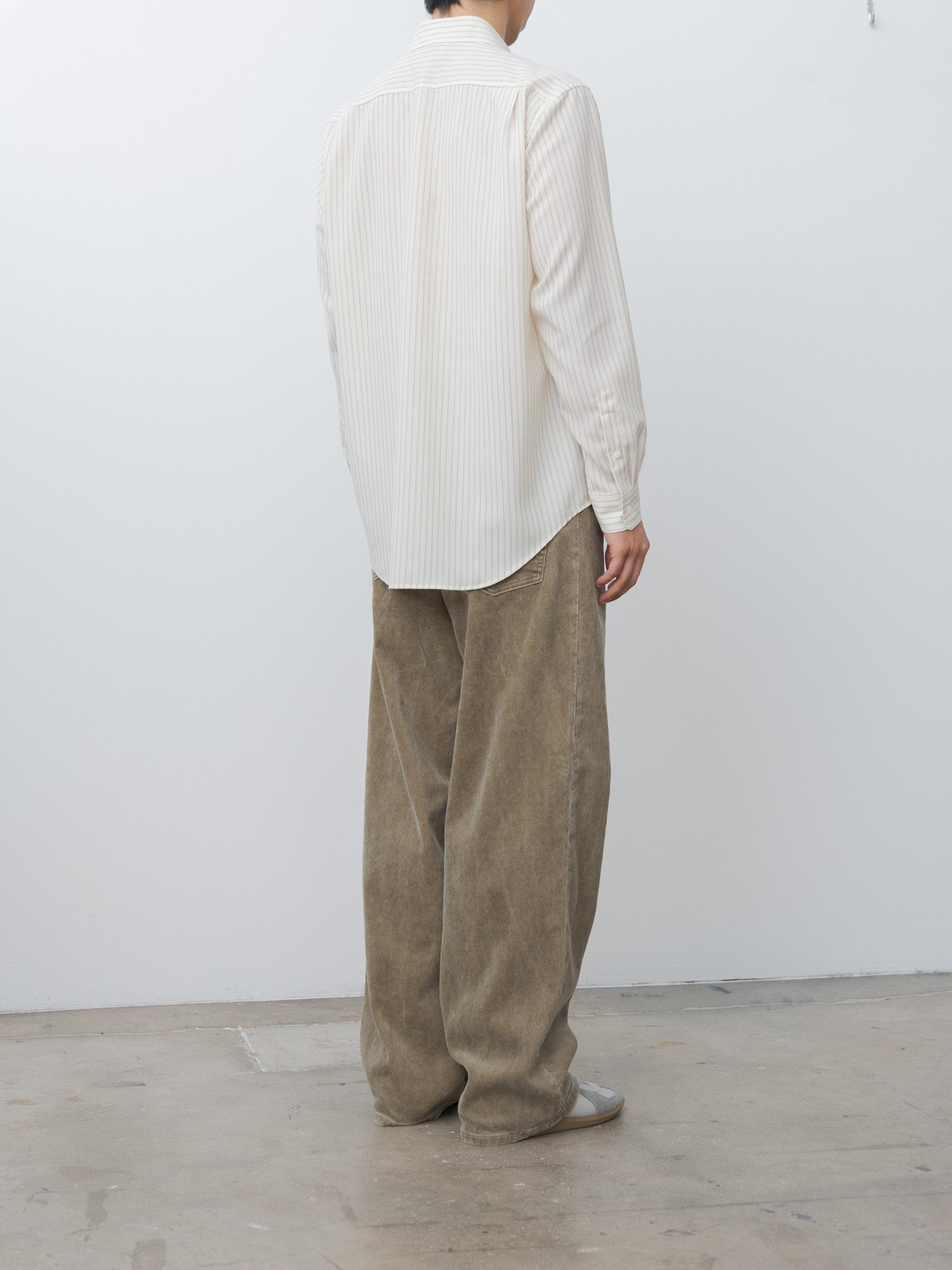 Namu Shop - Auralee Super Fine Wool Stripe Shirt - Ivory Stripe
