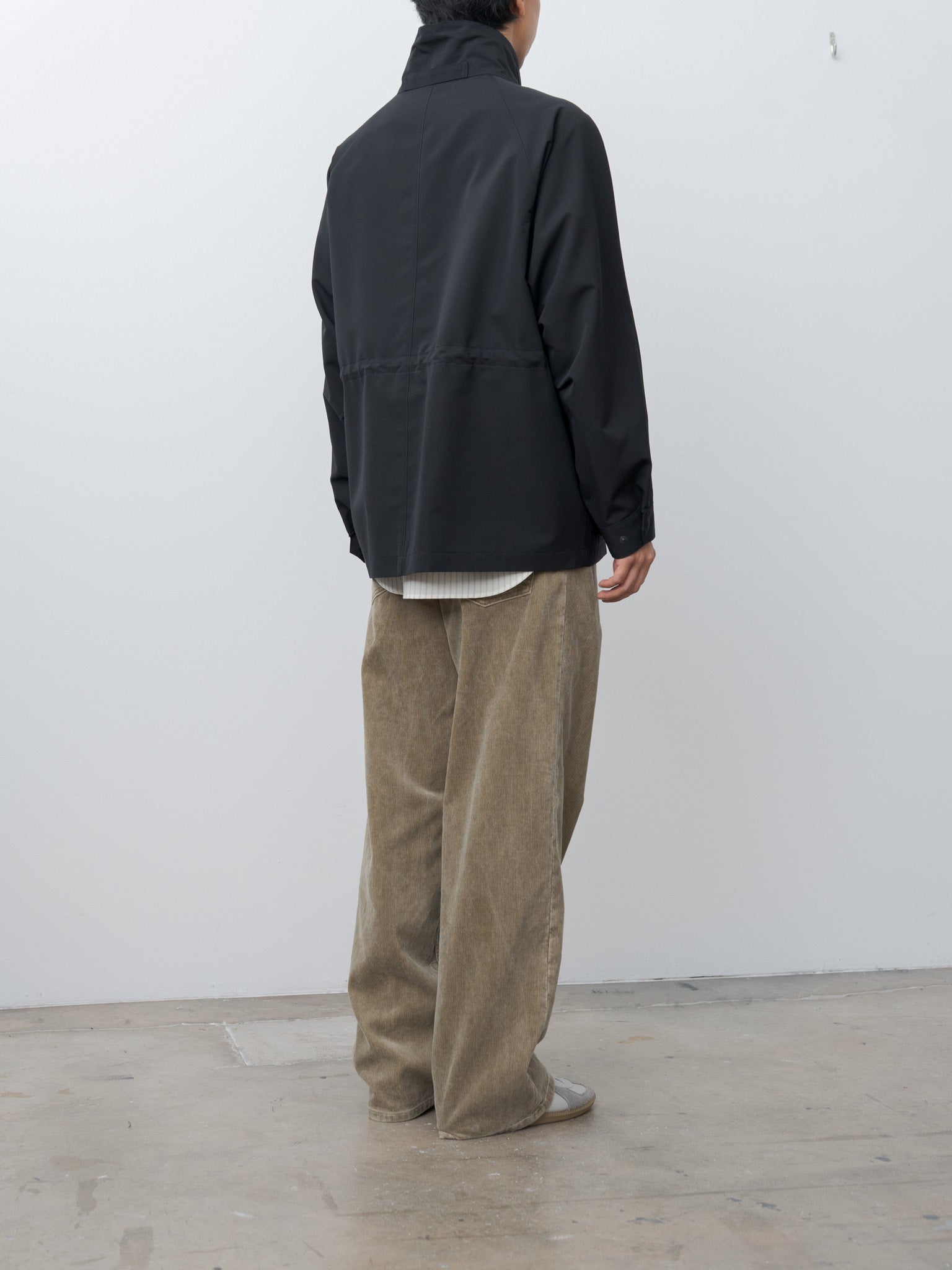 Namu Shop - Auralee Wool Max Canvas High Neck Zip Blouson - Black