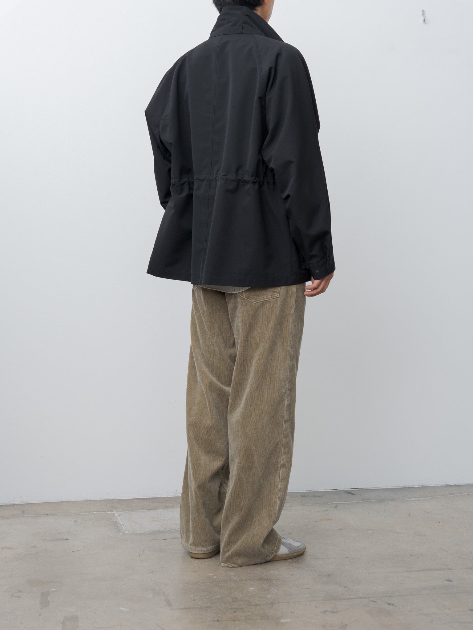 Namu Shop - Auralee Wool Max Canvas High Neck Zip Blouson - Black