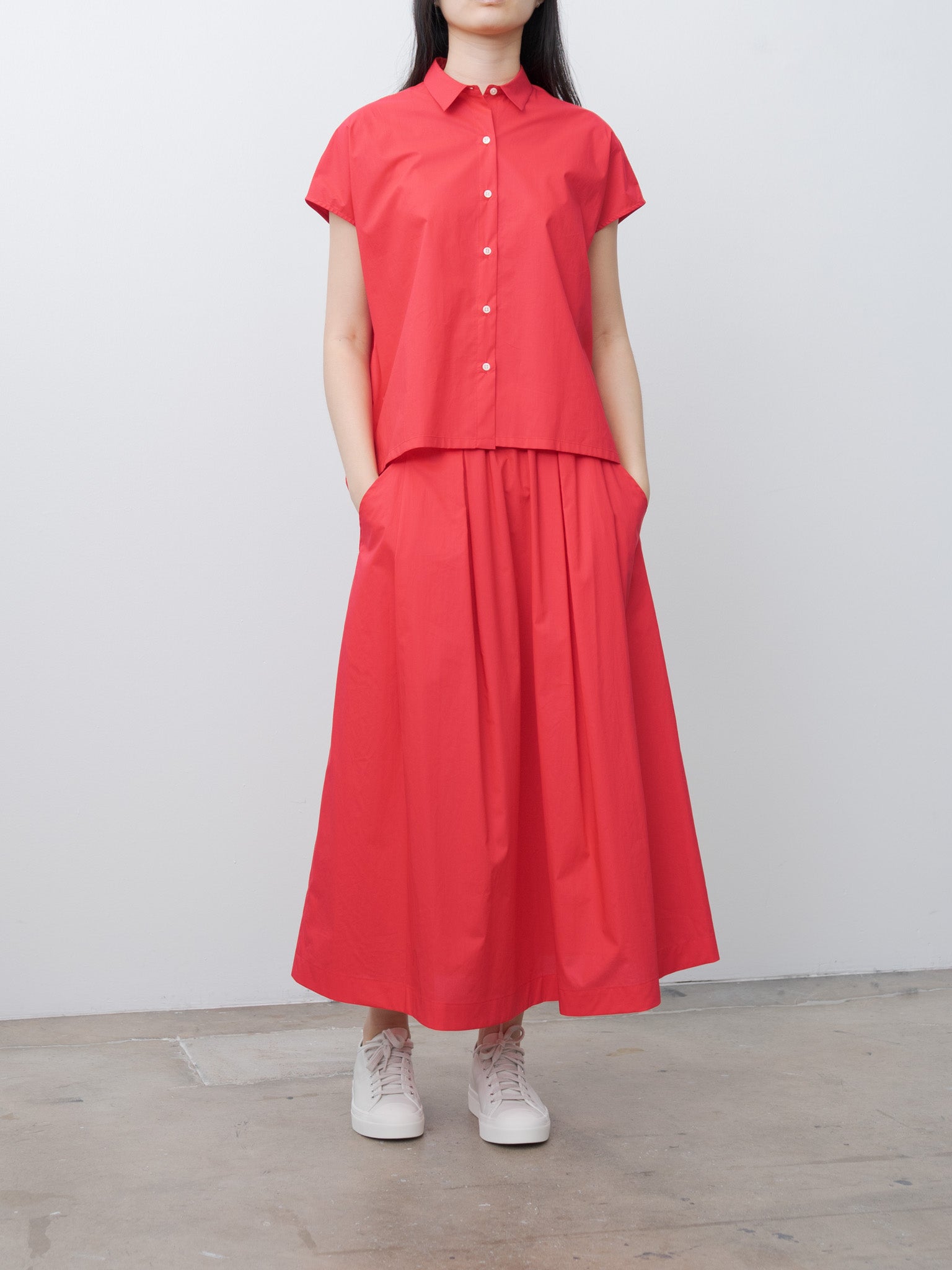 Namu Shop - Nicholson & Nicholson LOLA-POPLIN Skirt - Red