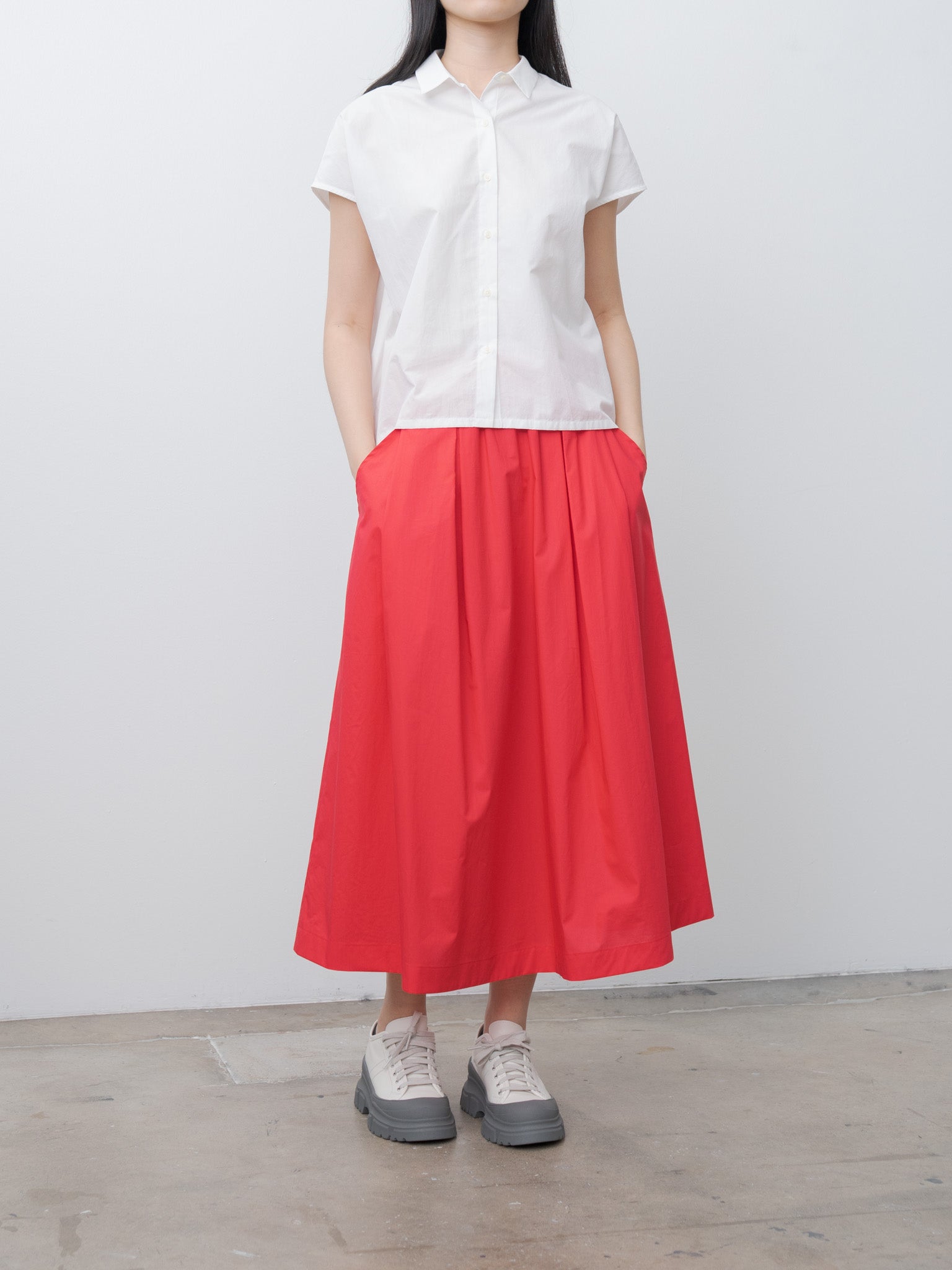Namu Shop - Nicholson & Nicholson LOLA-POPLIN Skirt - Red