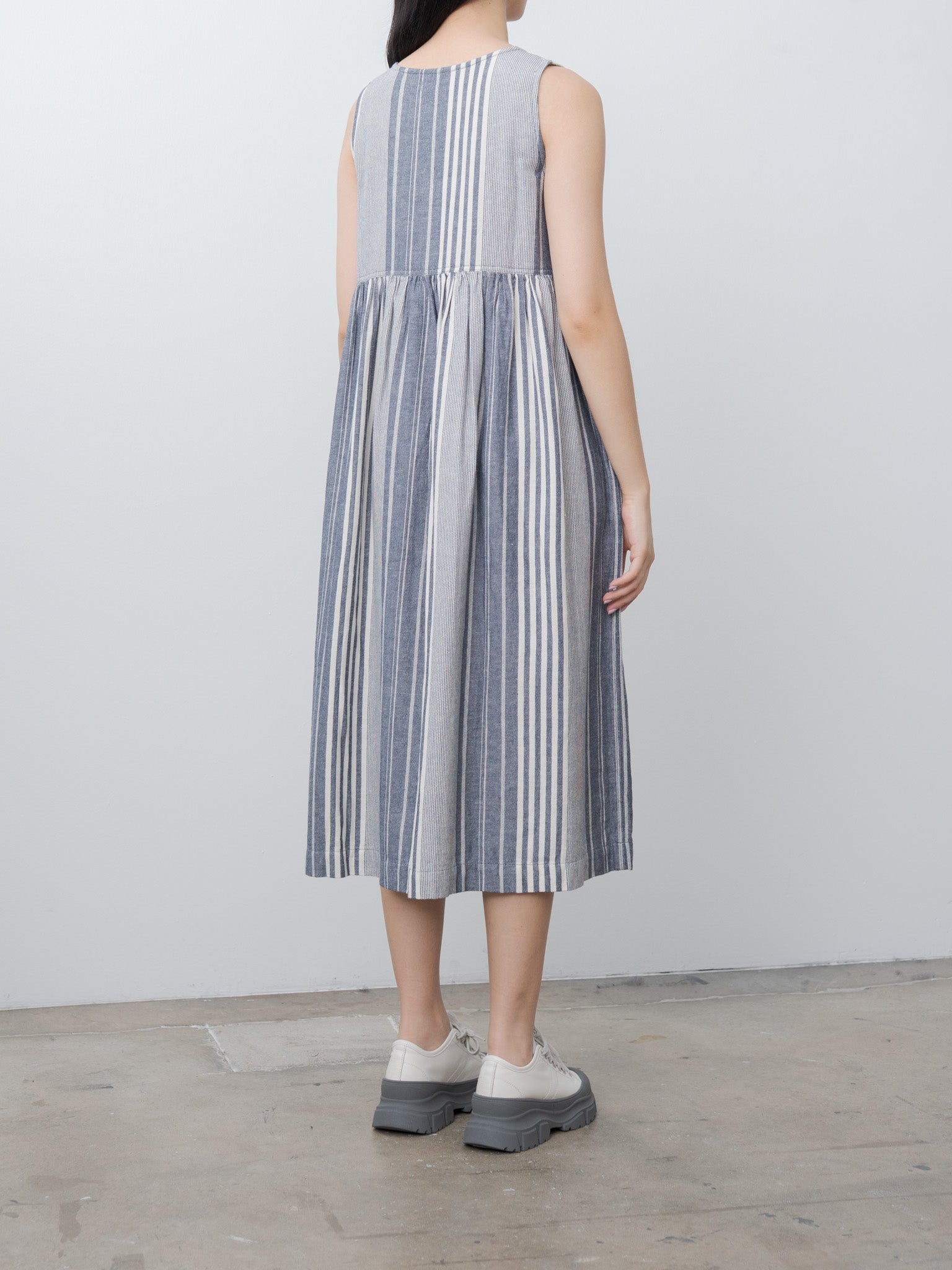 Namu Shop - Ichi Antiquites India Random Stripe Dress - Navy