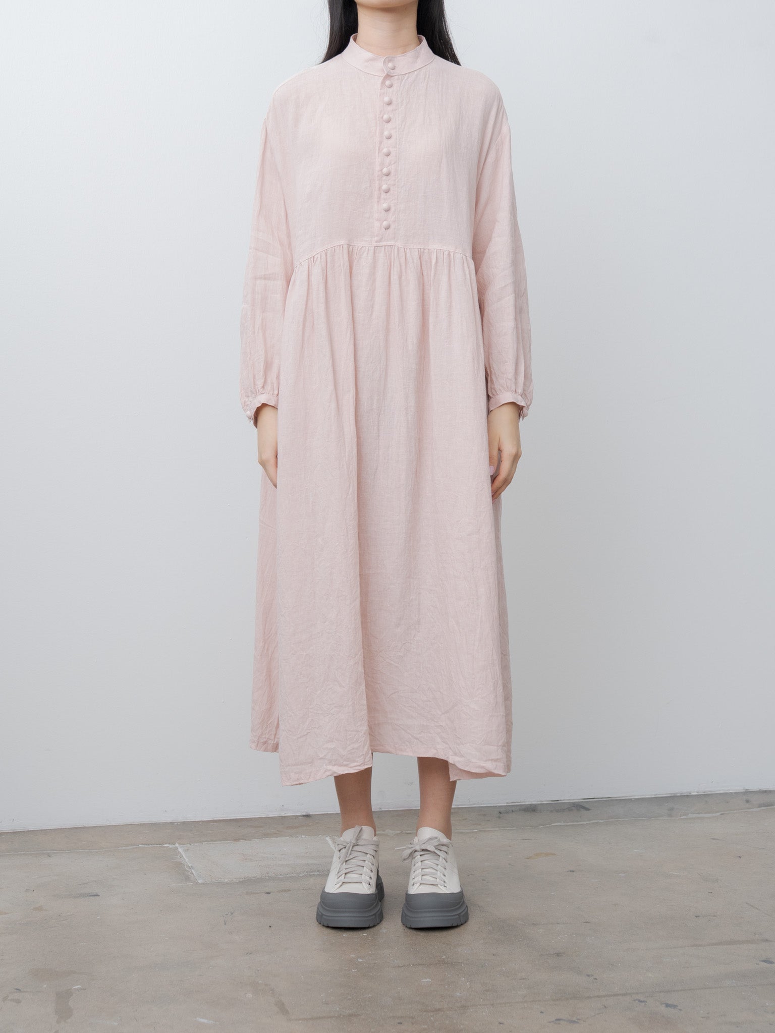 Namu Shop - Ichi Antiquites French Linen Dress - Pink