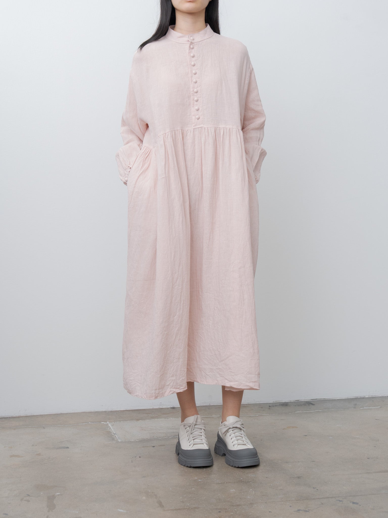 Namu Shop - Ichi Antiquites French Linen Dress - Pink