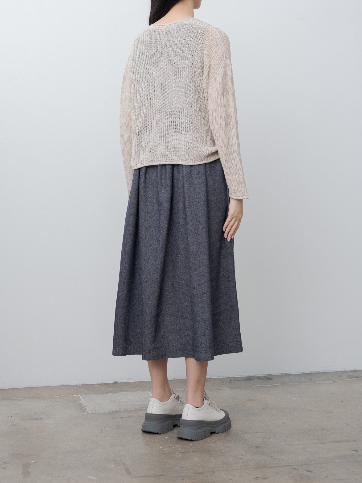 Namu Shop - Ichi Antiquites Wholegarment Cotton/Linen Sweater - Natural