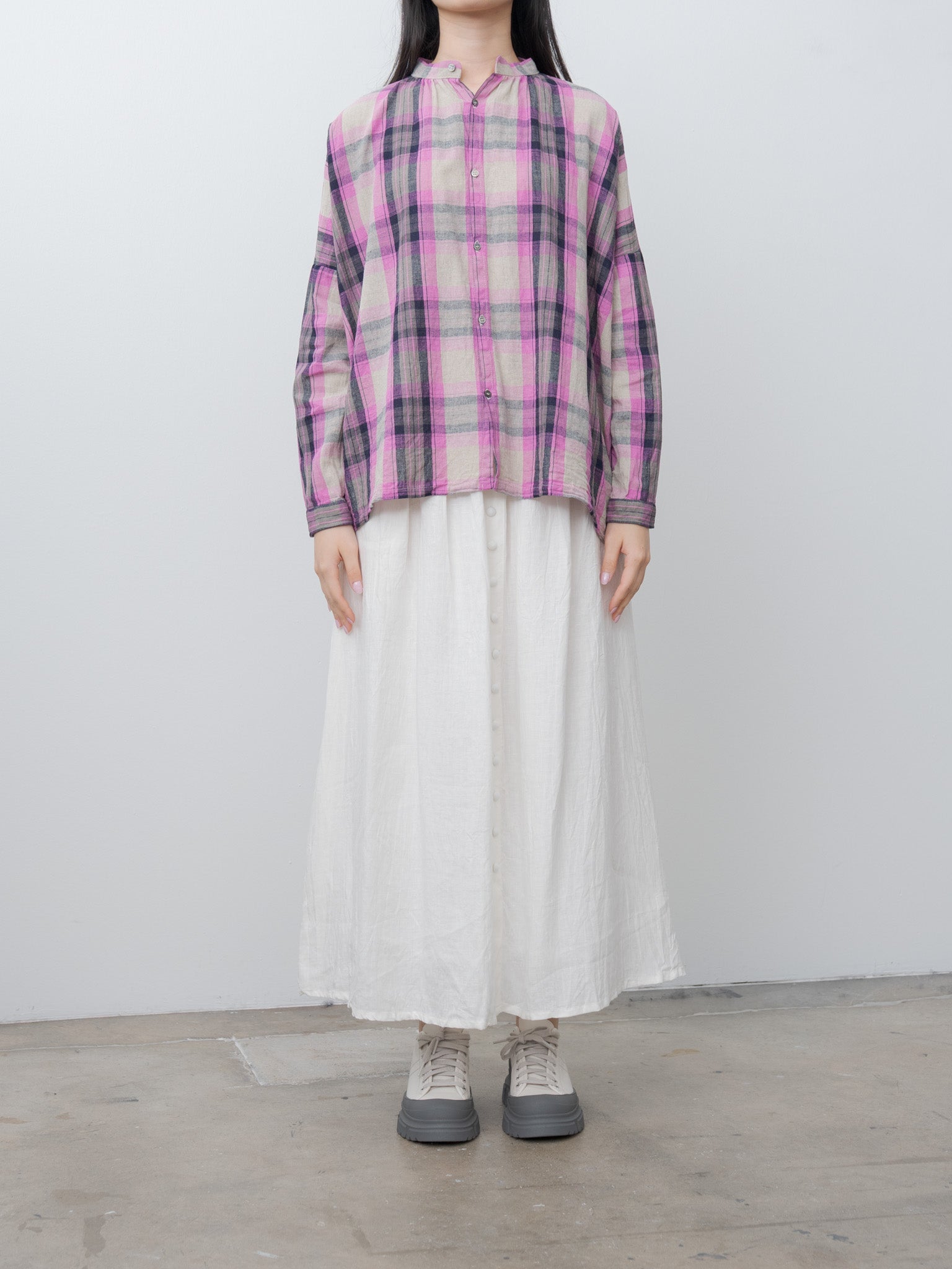 Namu Shop - Ichi Antiquites French Linen Skirt - White