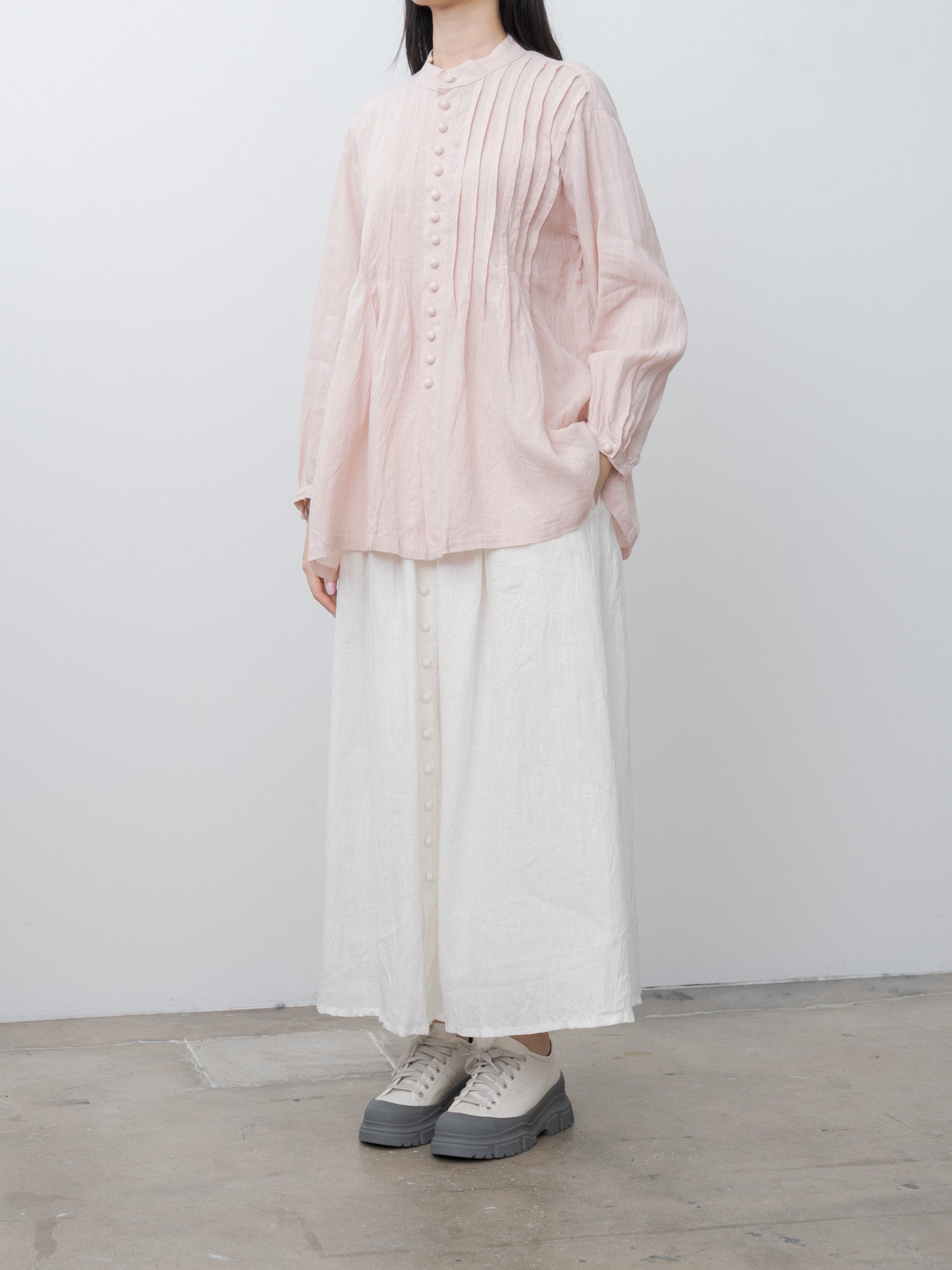 Namu Shop - Ichi Antiquites French Linen Shirt - Pink