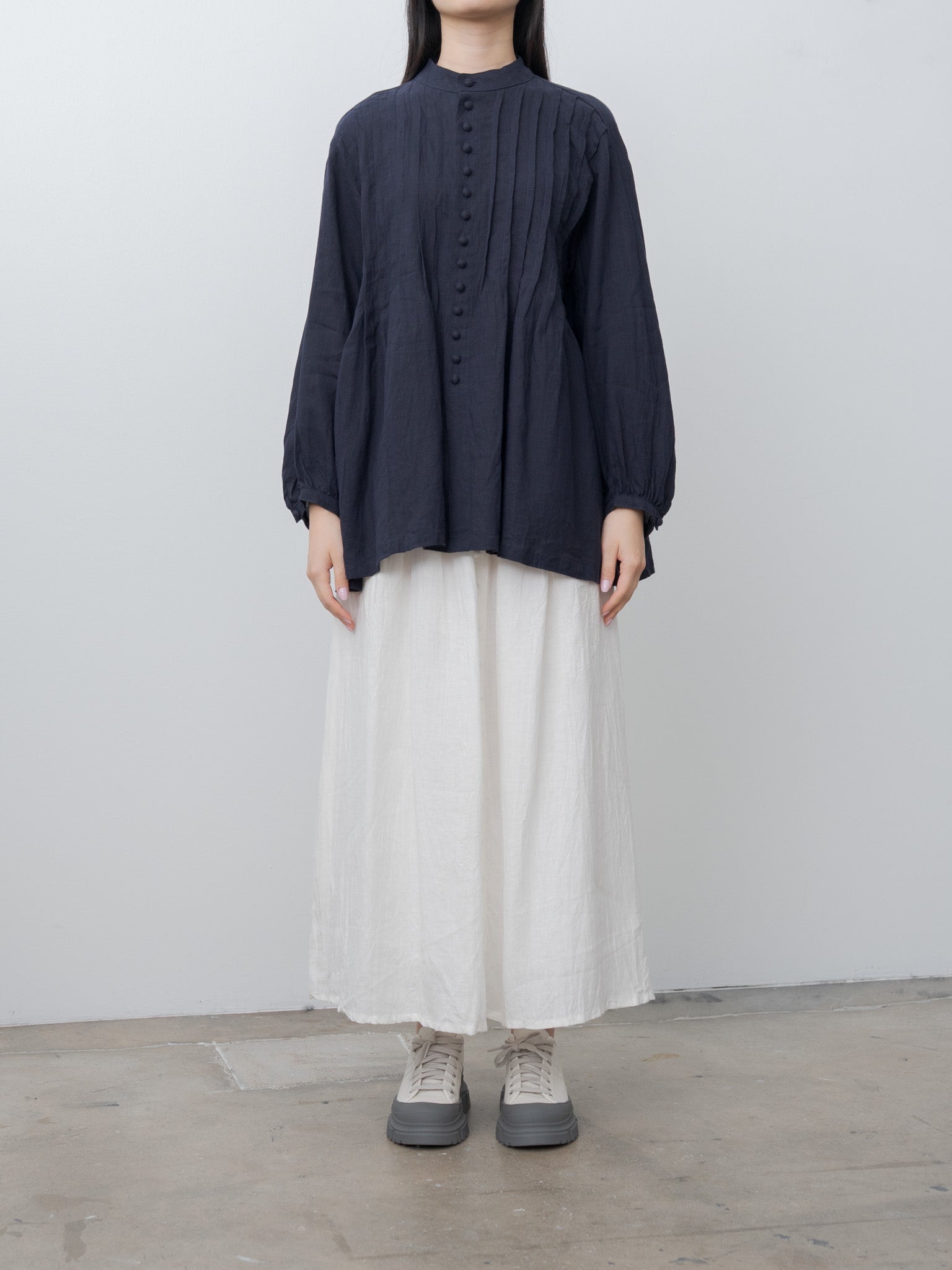 Namu Shop - Ichi Antiquites French Linen Shirt - Navy