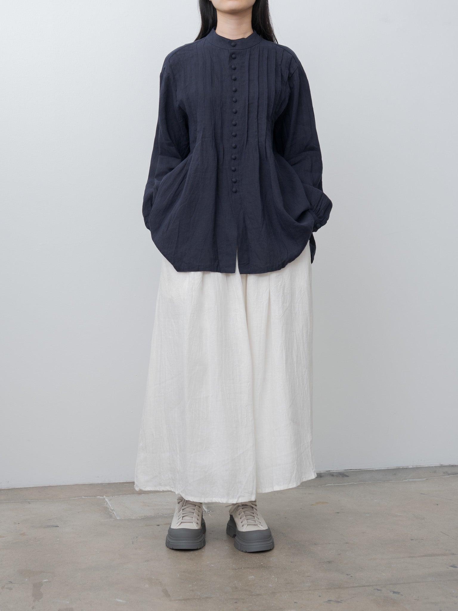 Namu Shop - Ichi Antiquites French Linen Shirt - Navy