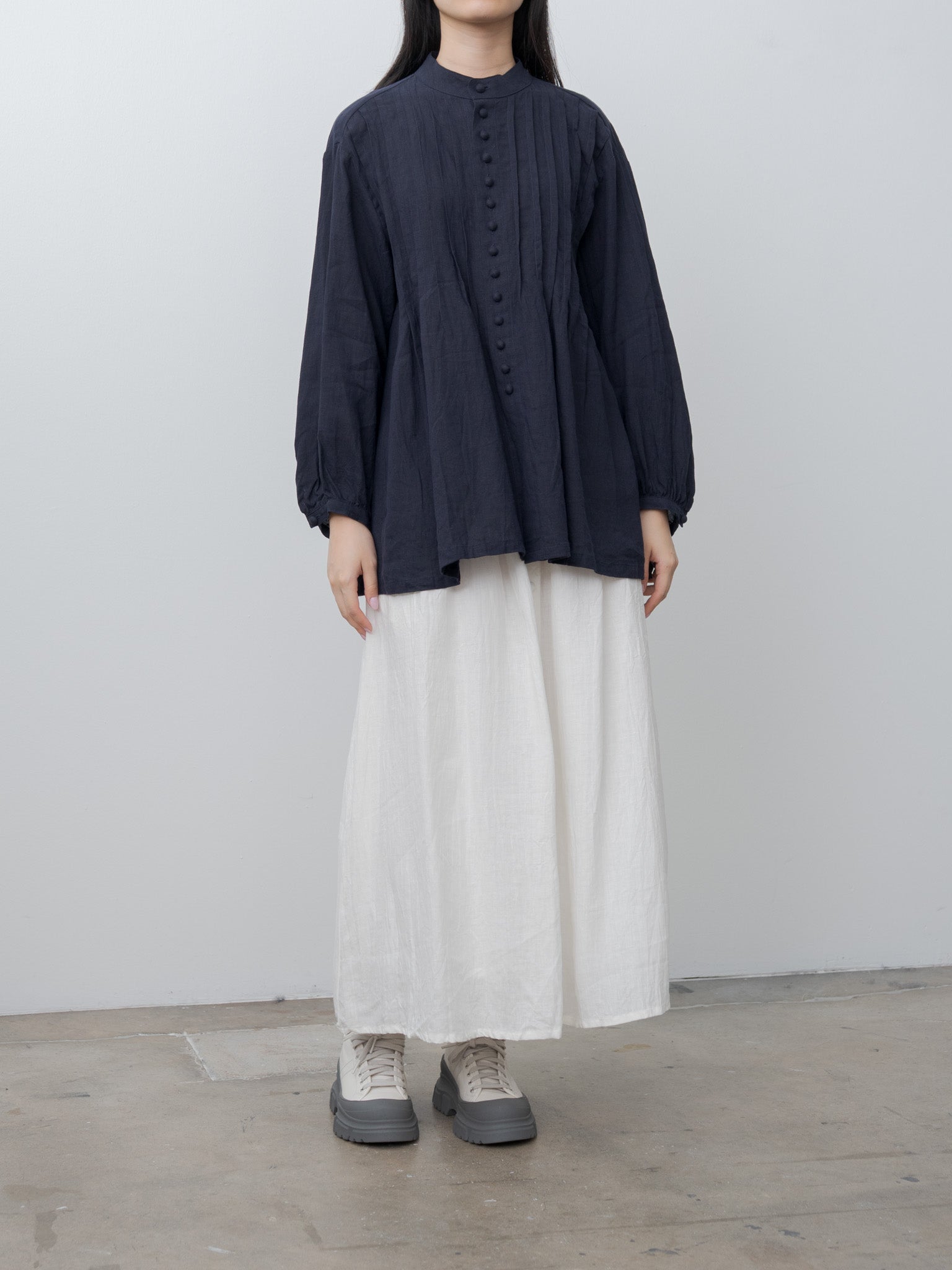 Namu Shop - Ichi Antiquites French Linen Shirt - Navy