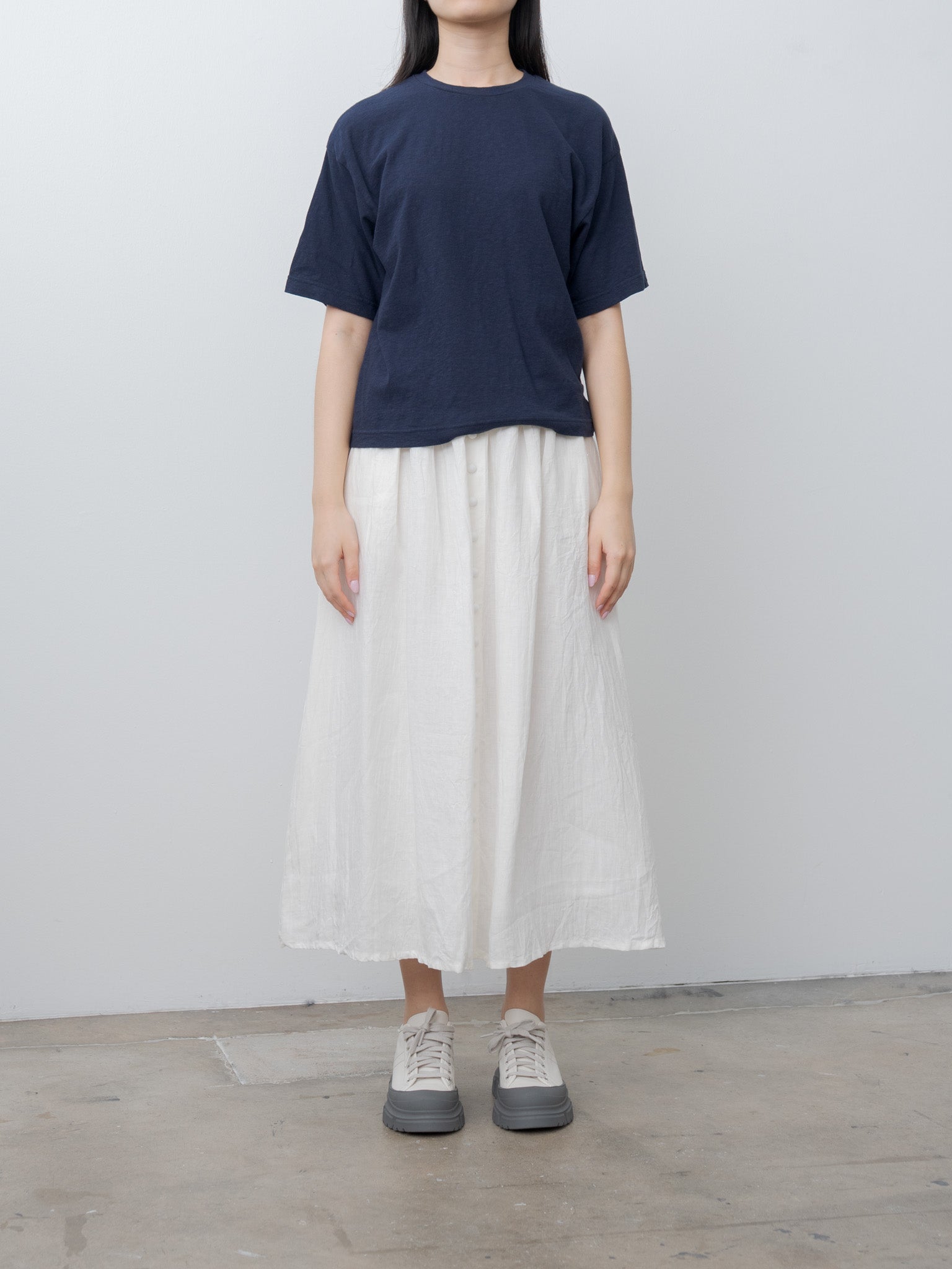Namu Shop - Ichi Antiquites French Linen Skirt - White