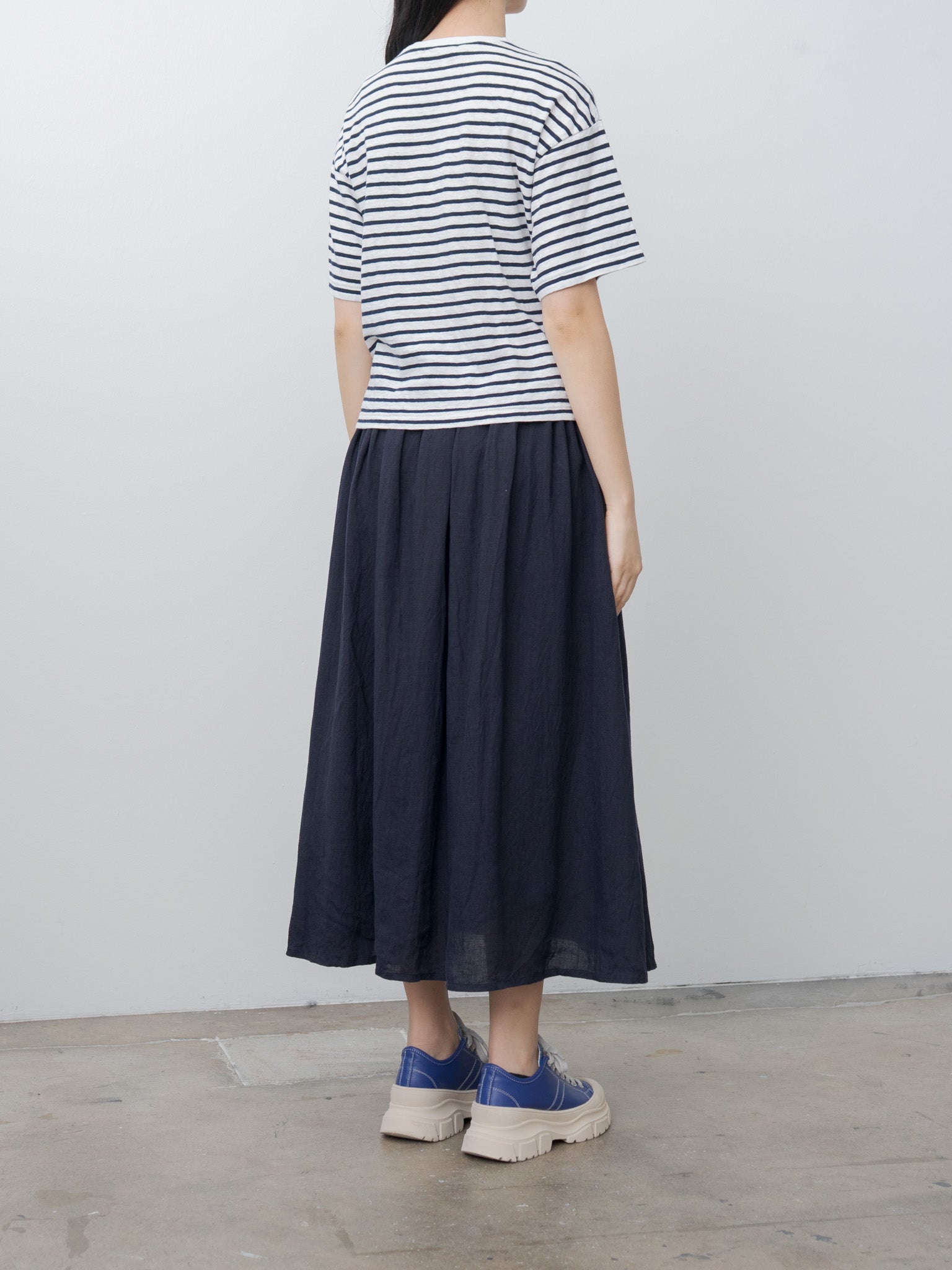 Namu Shop - Ichi Antiquites T-Shirt - Striped White x Navy