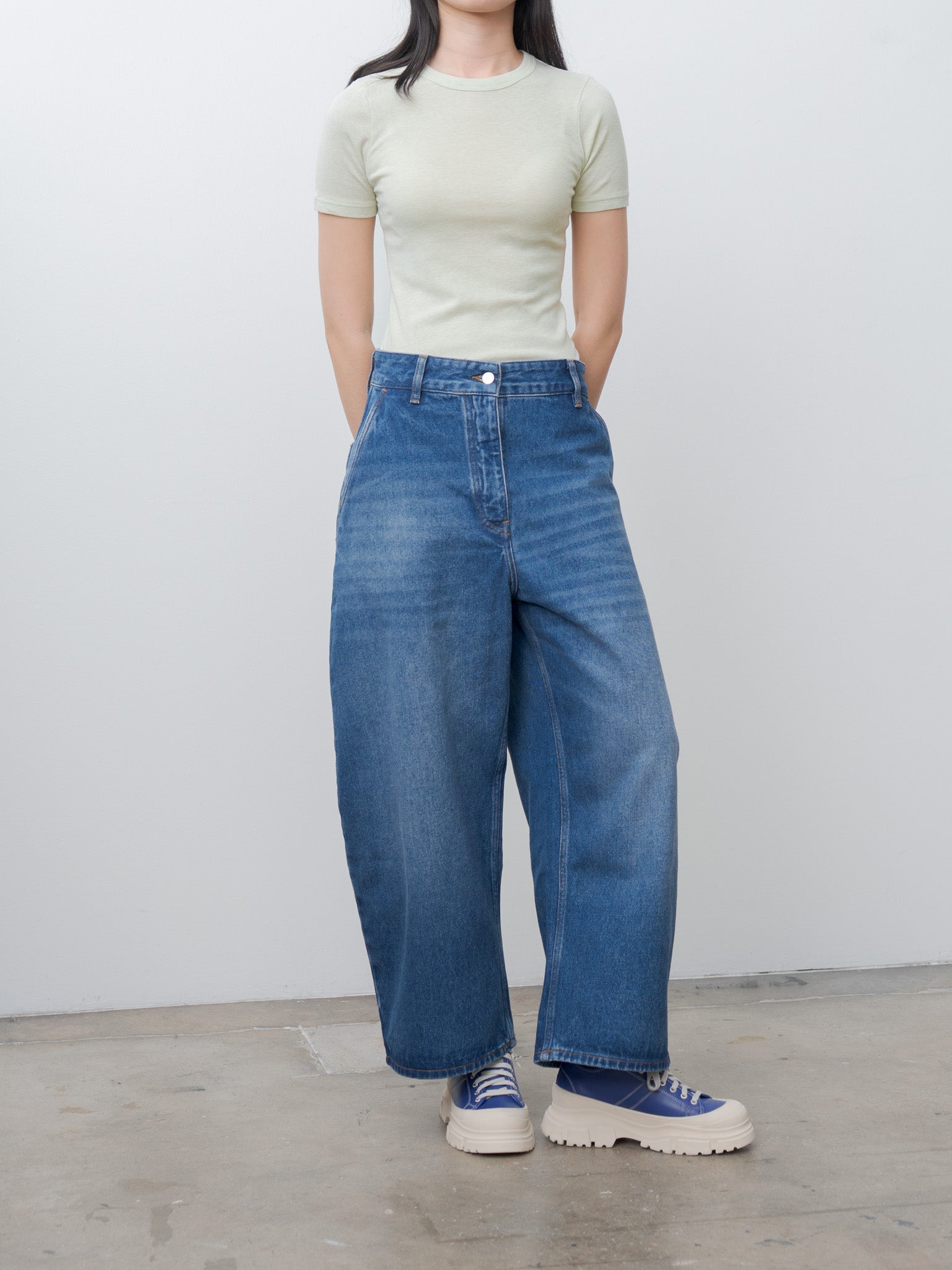 Namu Shop - Babaco Cotton Silk Basic T-Shirt - Sage