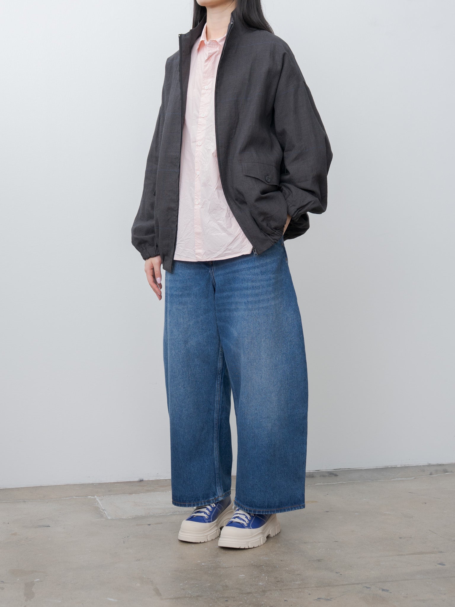 Namu Shop - Veritecoeur Glen Check Blouson - Gray Check
