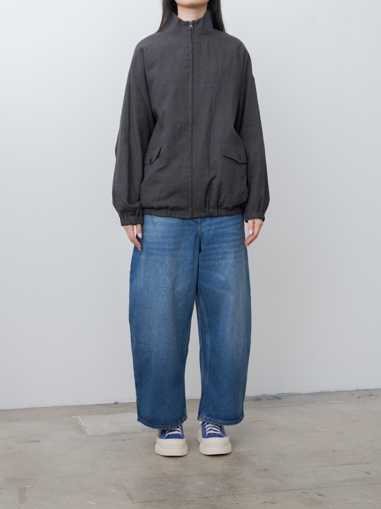 Namu Shop - Veritecoeur Glen Check Blouson - Gray Check