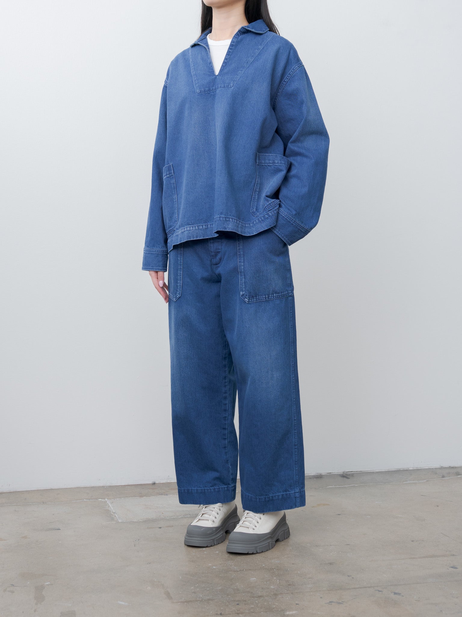 Namu Shop - Veritecoeur Denim Utility Pants - Blue Indigo