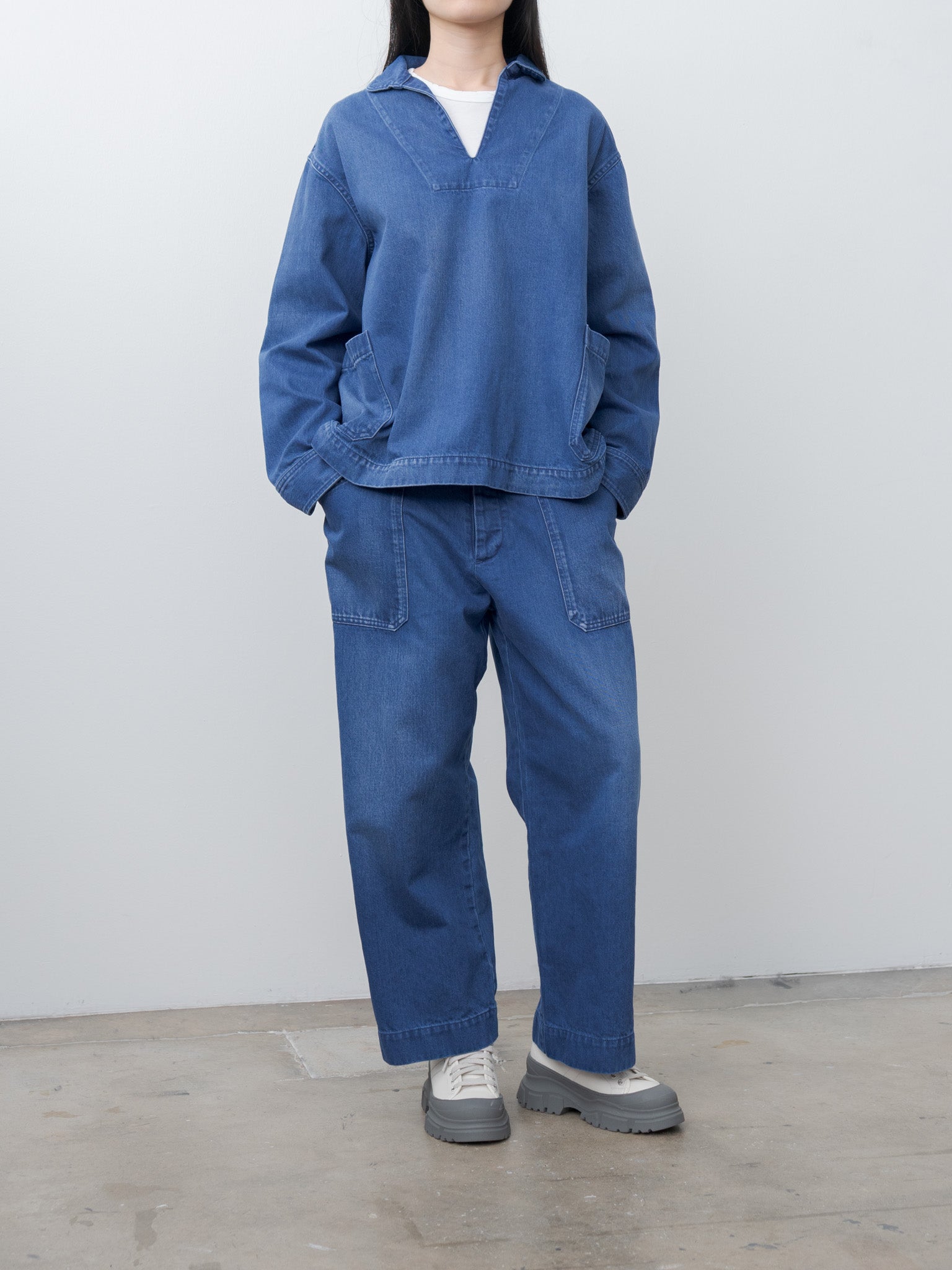 Namu Shop - Veritecoeur Denim Utility Pants - Blue Indigo