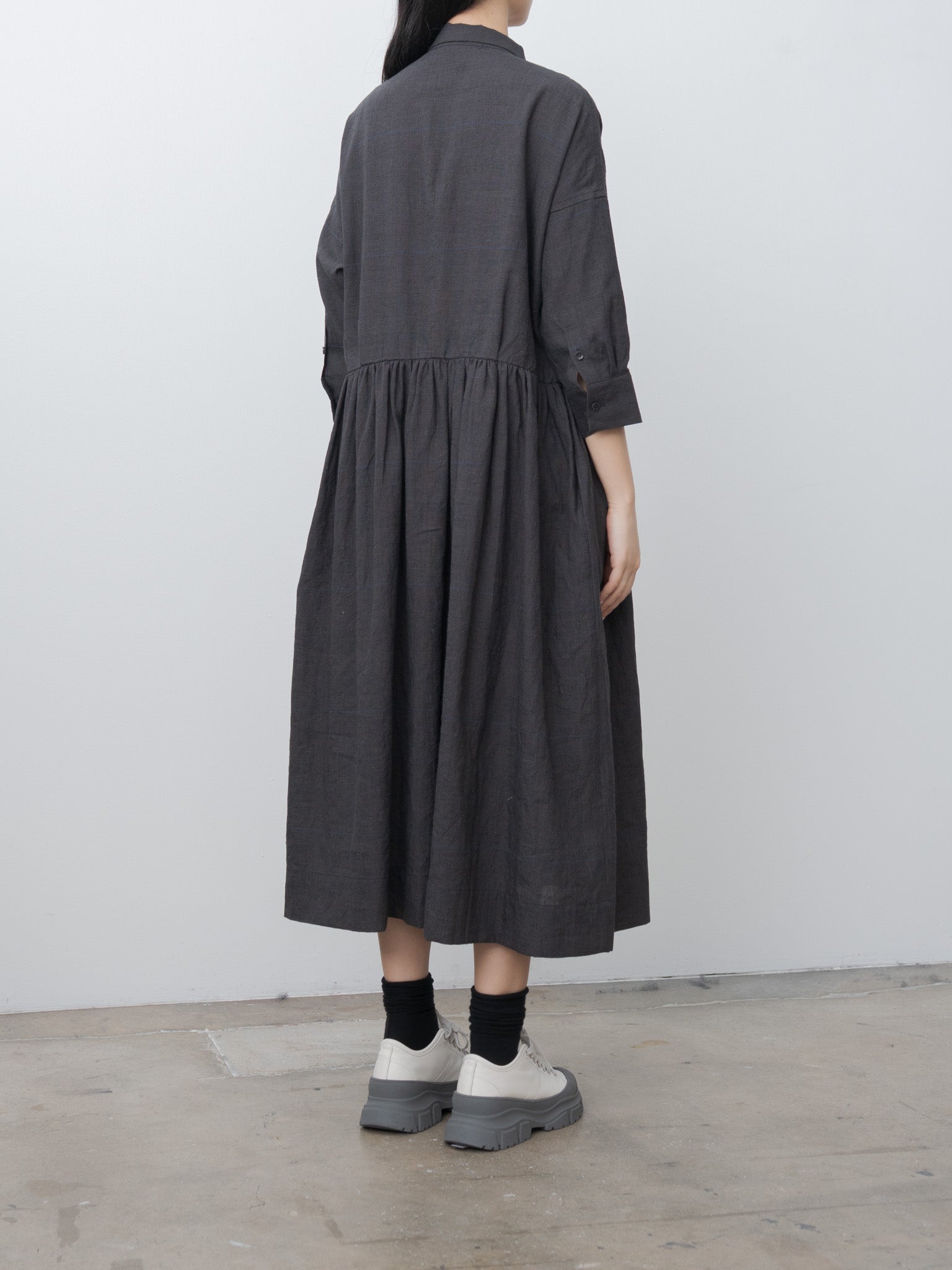 Namu Shop - Veritecoeur Glen Check Dress - Gray Check