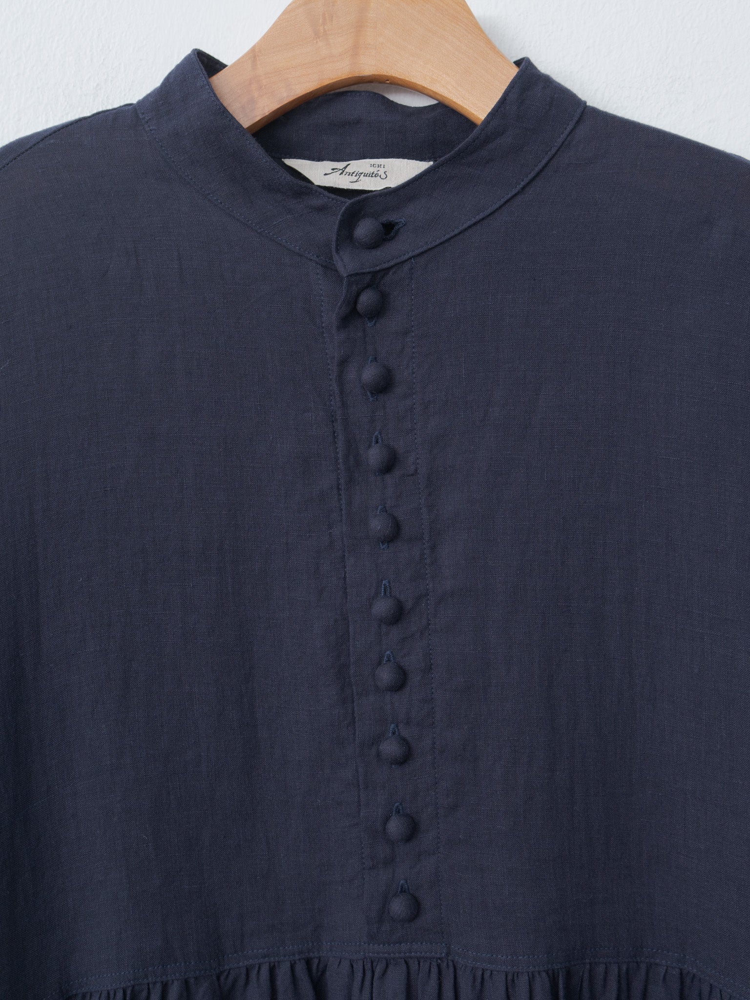 Namu Shop - Ichi Antiquites French Linen Dress - Navy
