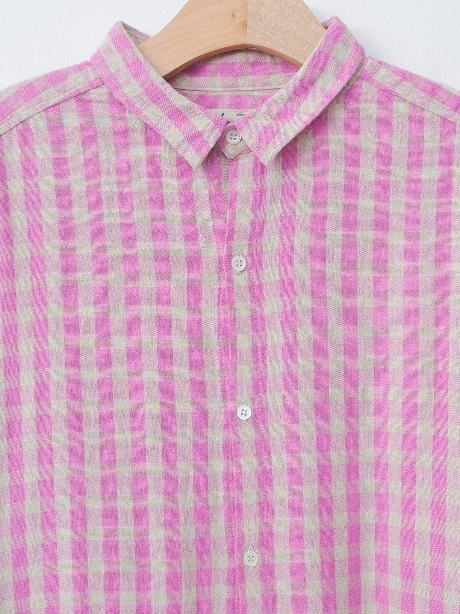 Namu Shop - Ichi Antiquites L/C Gingham Dress - Pink x Natural