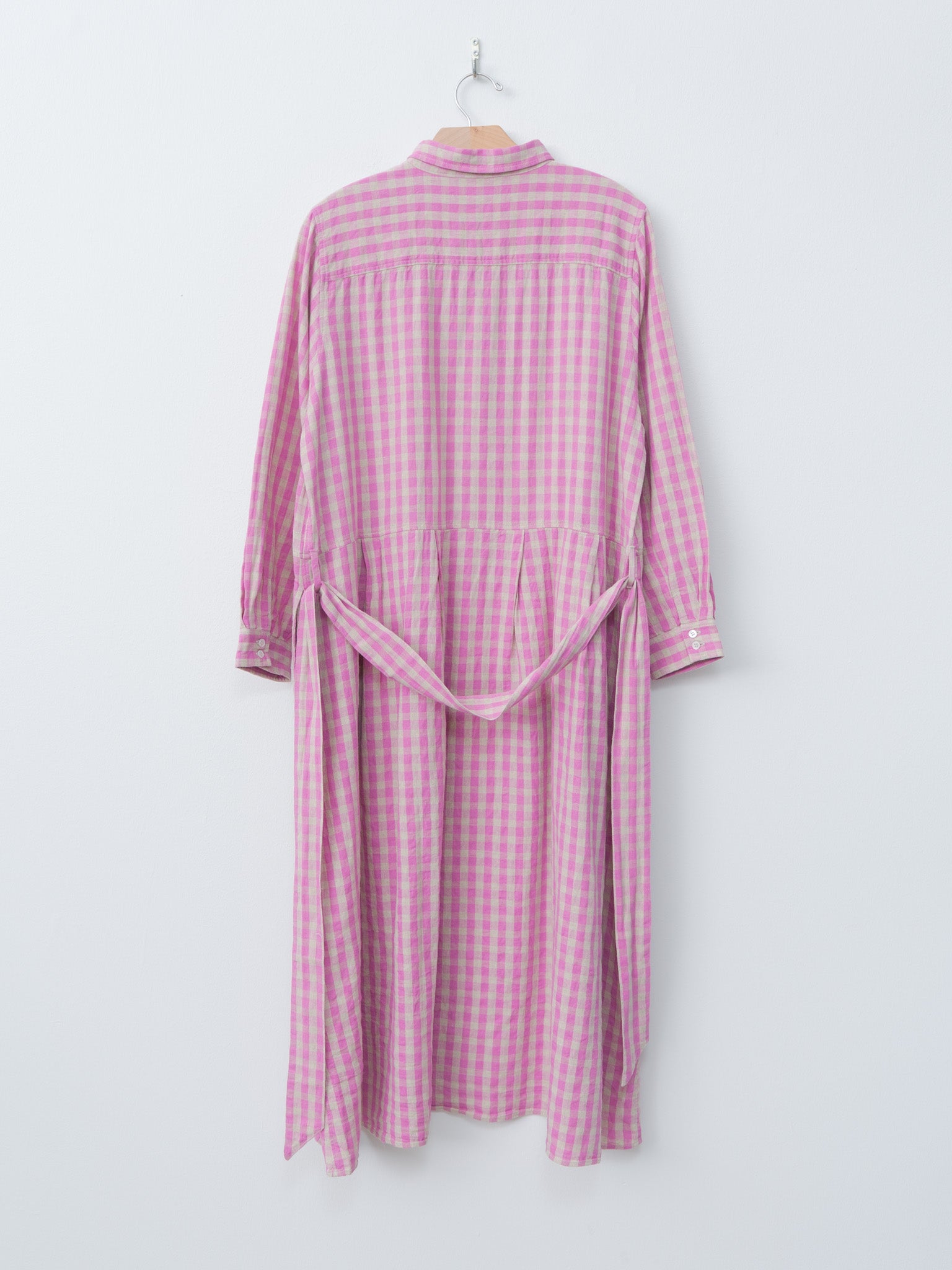 Namu Shop - Ichi Antiquites L/C Gingham Dress - Pink x Natural