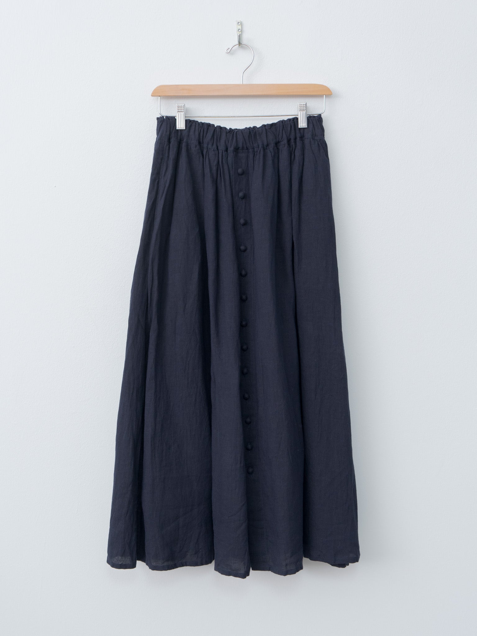Namu Shop - Ichi Antiquites French Linen Skirt - Navy