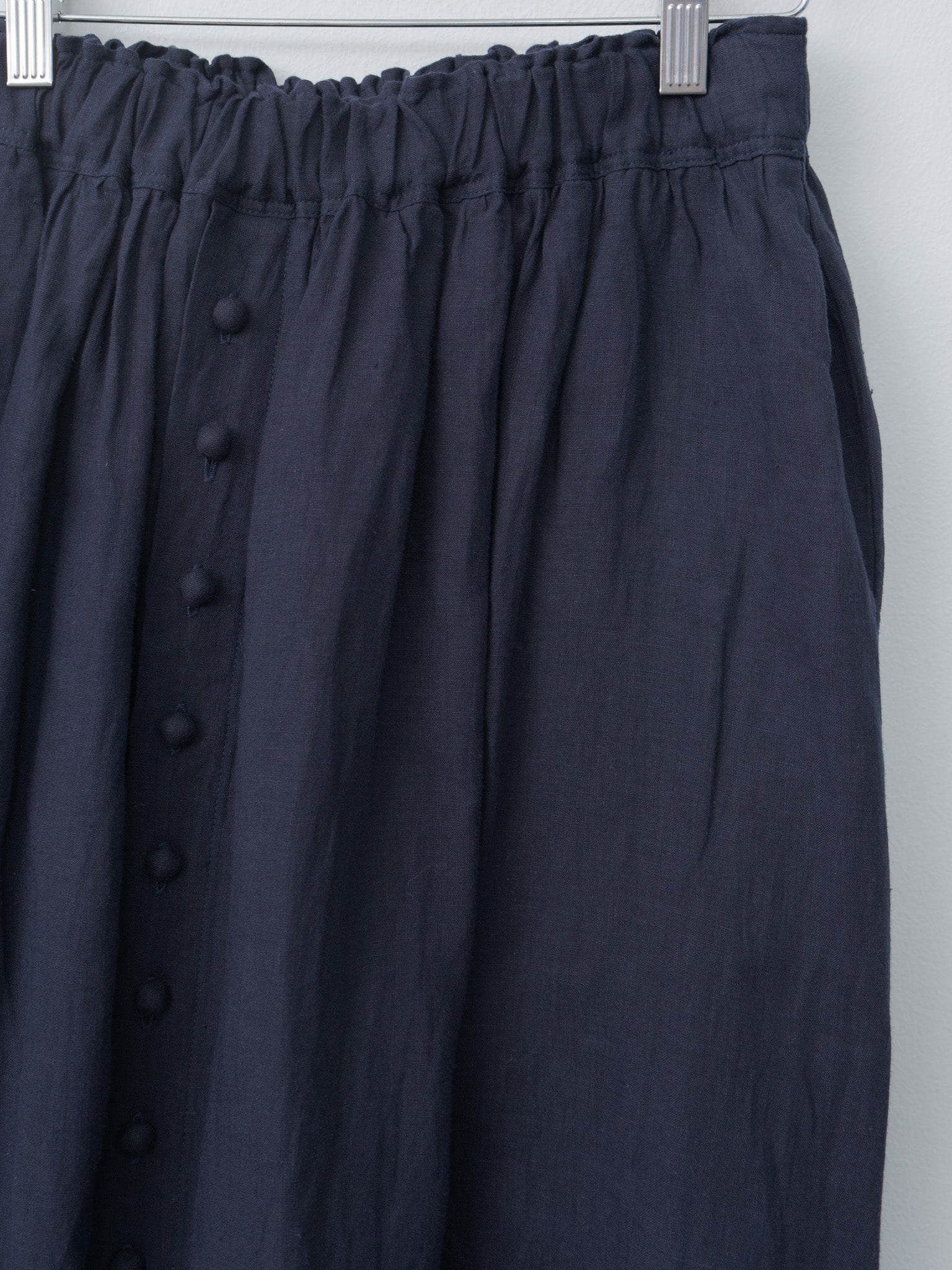 Namu Shop - Ichi Antiquites French Linen Skirt - Navy