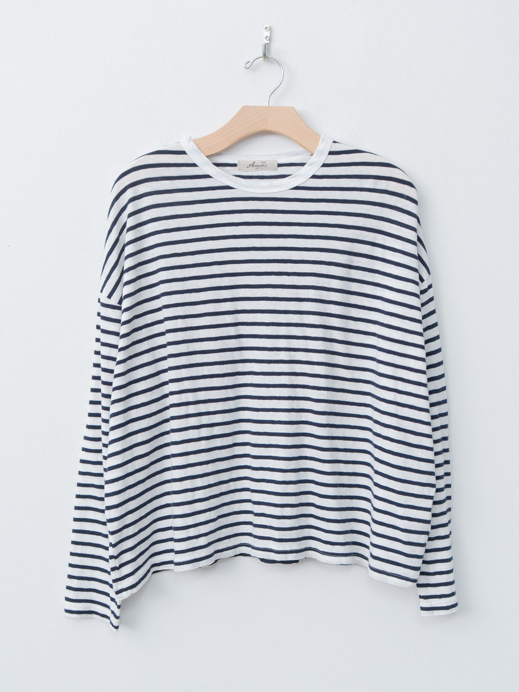 Namu Shop - Ichi Antiquites L/S T-Shirt - Striped White x Navy