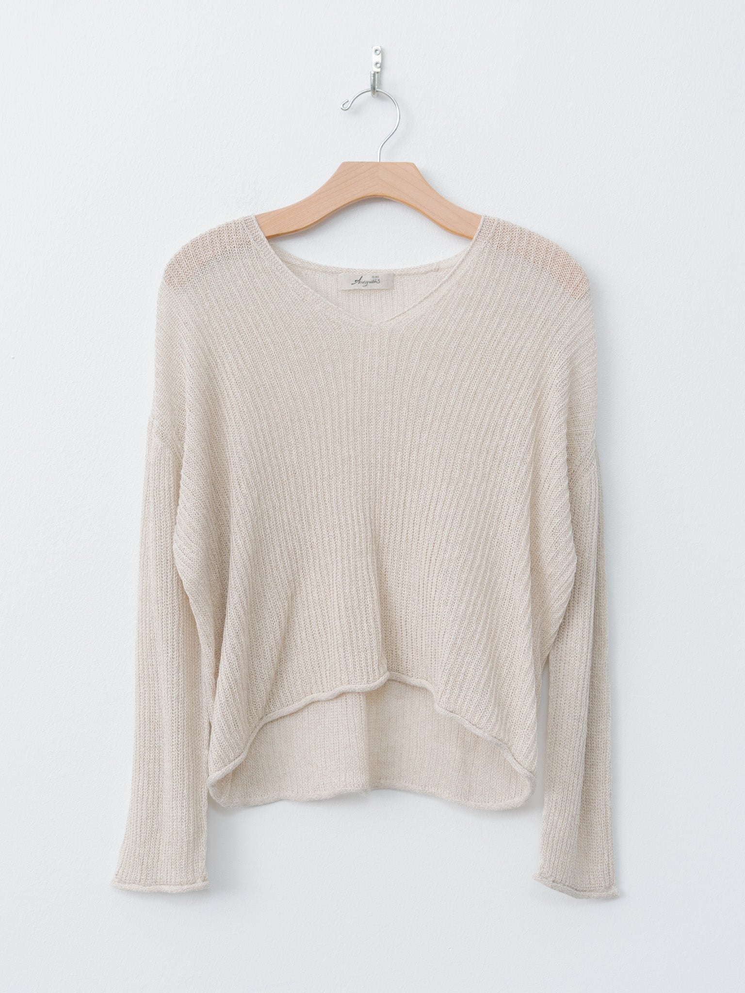 Namu Shop - Ichi Antiquites Wholegarment Cotton/Linen Sweater - Natural