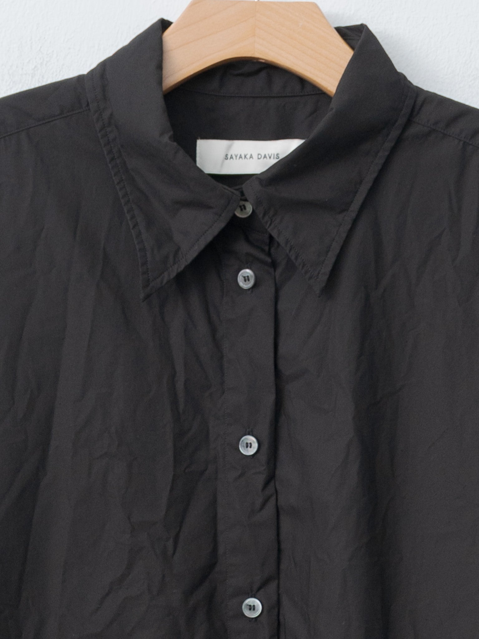 Namu Shop - Sayaka Davis Crinkled Oversized Shirt - Black