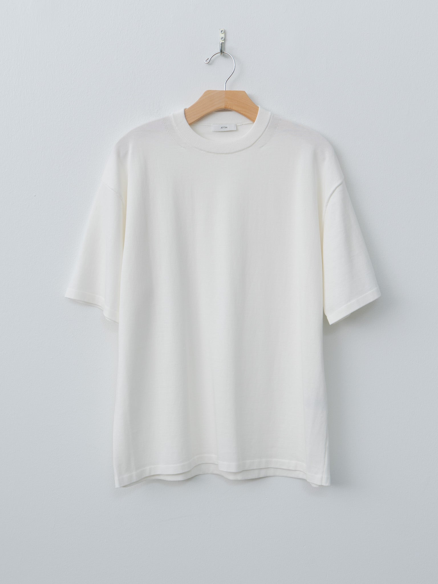 Namu Shop - Aton Fresca Knit Half Sleeve Crewneck Sweater - White