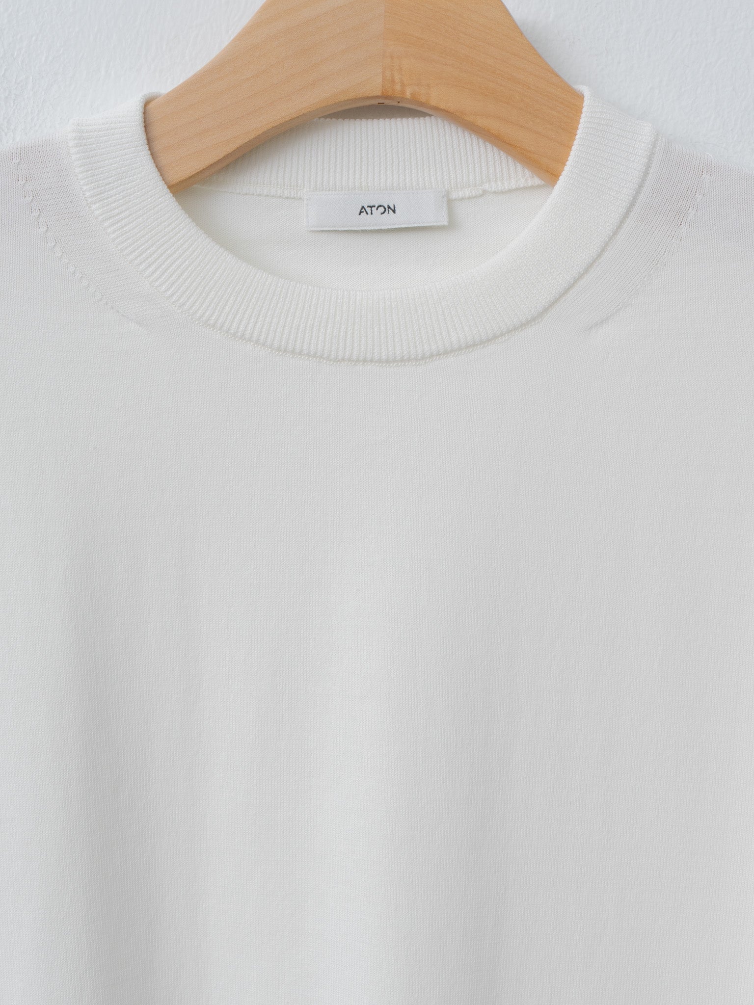 Namu Shop - Aton Fresca Knit Half Sleeve Crewneck Sweater - White