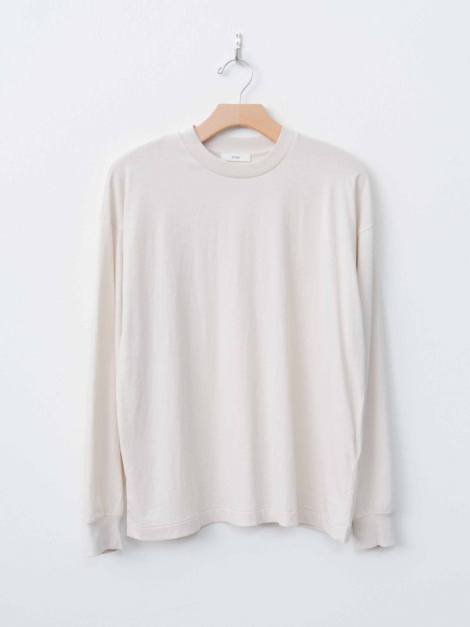 Namu Shop - Aton Fresca Nubuck Long Sleeve T-Shirt - Warm White