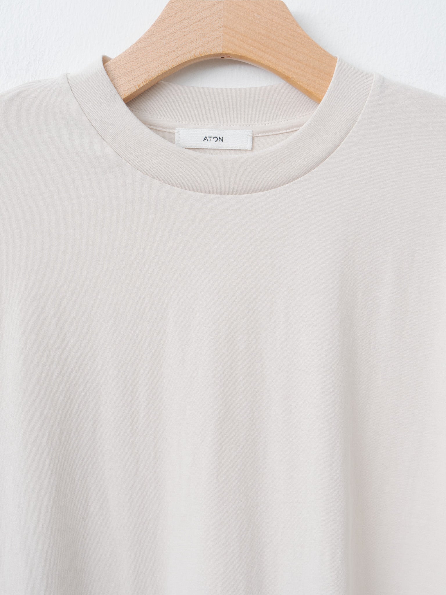 Namu Shop - Aton Fresca Nubuck Long Sleeve T-Shirt - Warm White