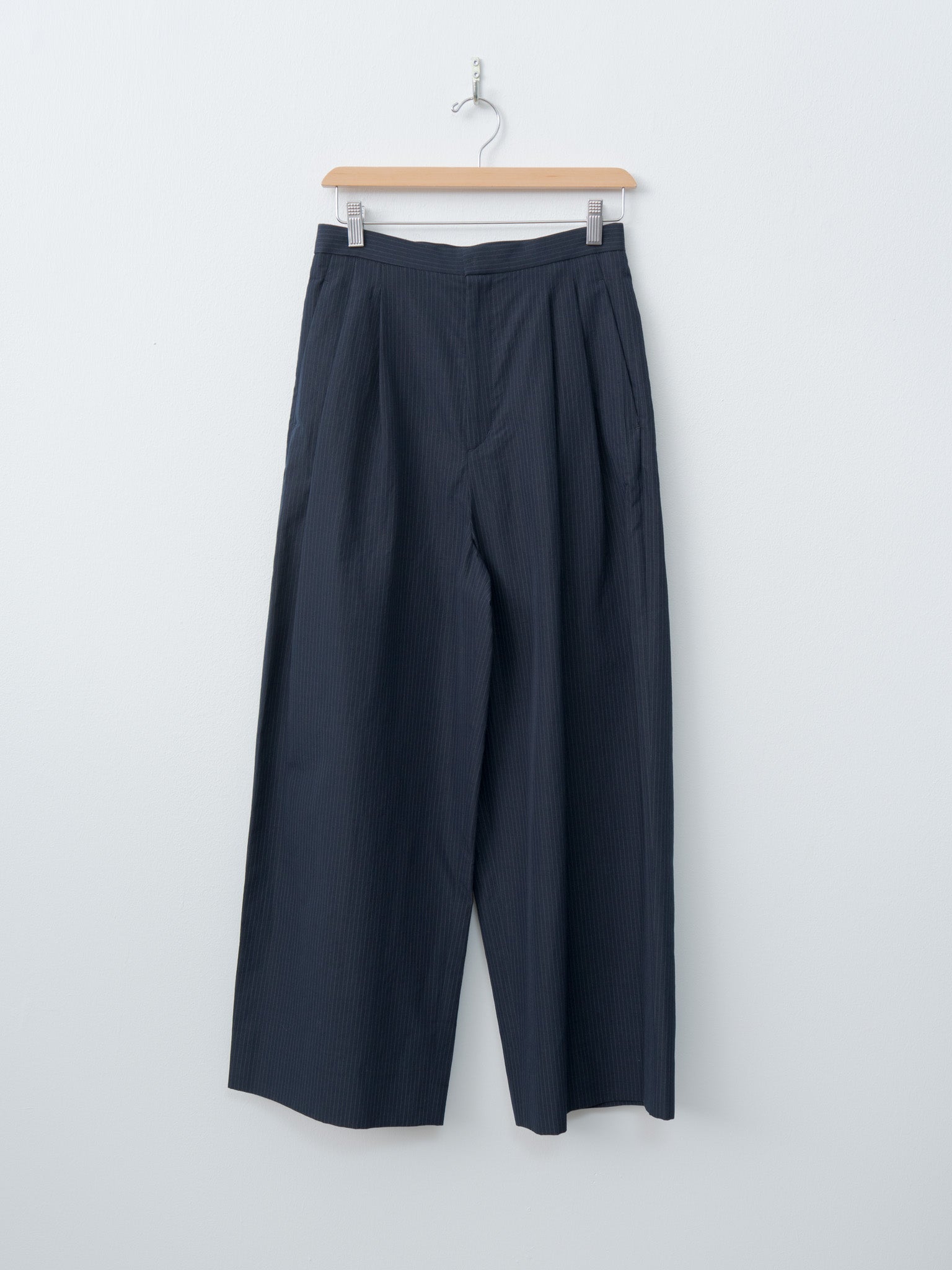 【ATON】Back satin basic pants size02 Navy Near mint condition ATON (EIGHTON) Back satin basic pants