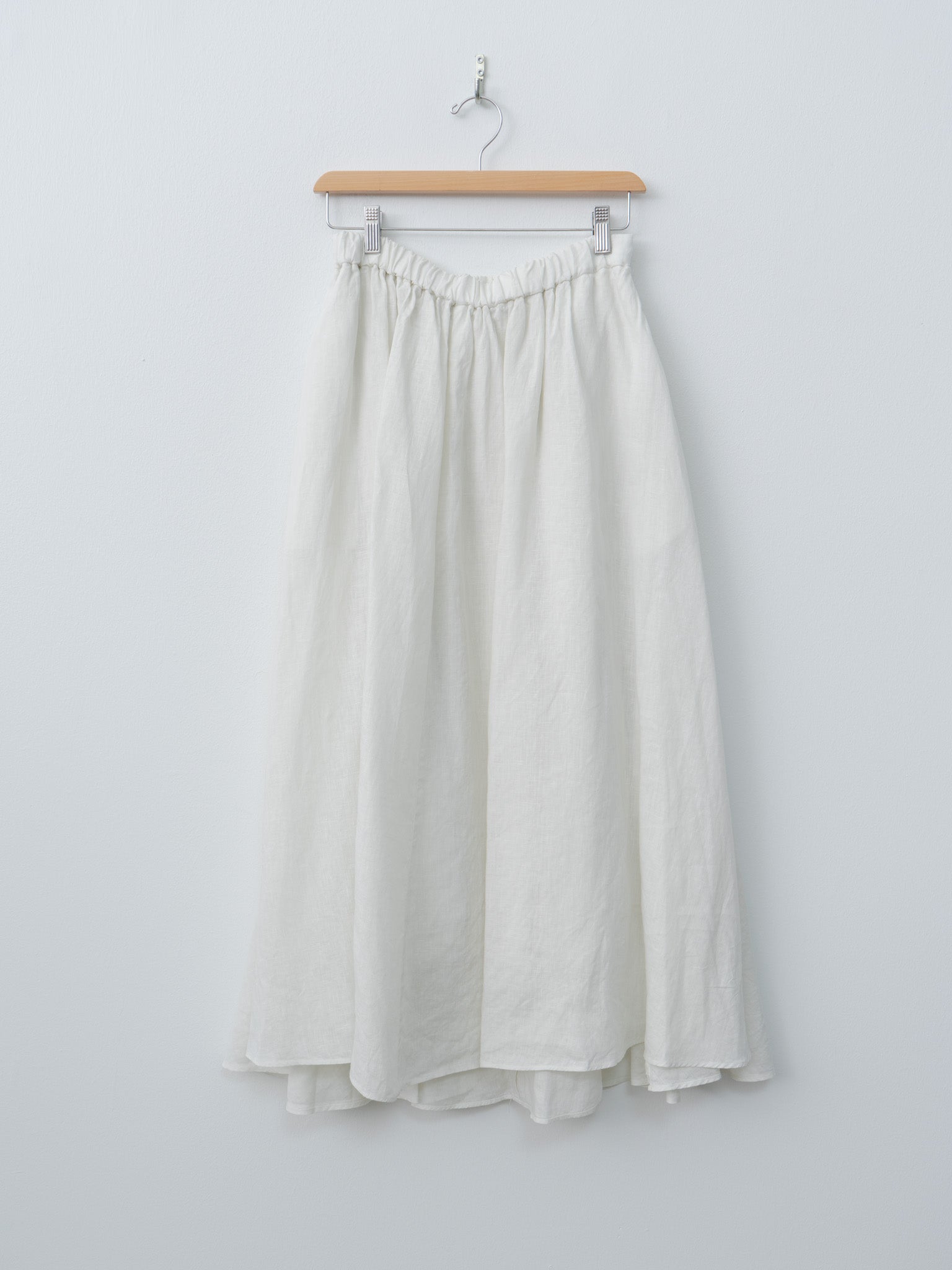 Namu Shop - Aton Natural Dyed Linen Lawn Gathered Skirt - Off White Mint