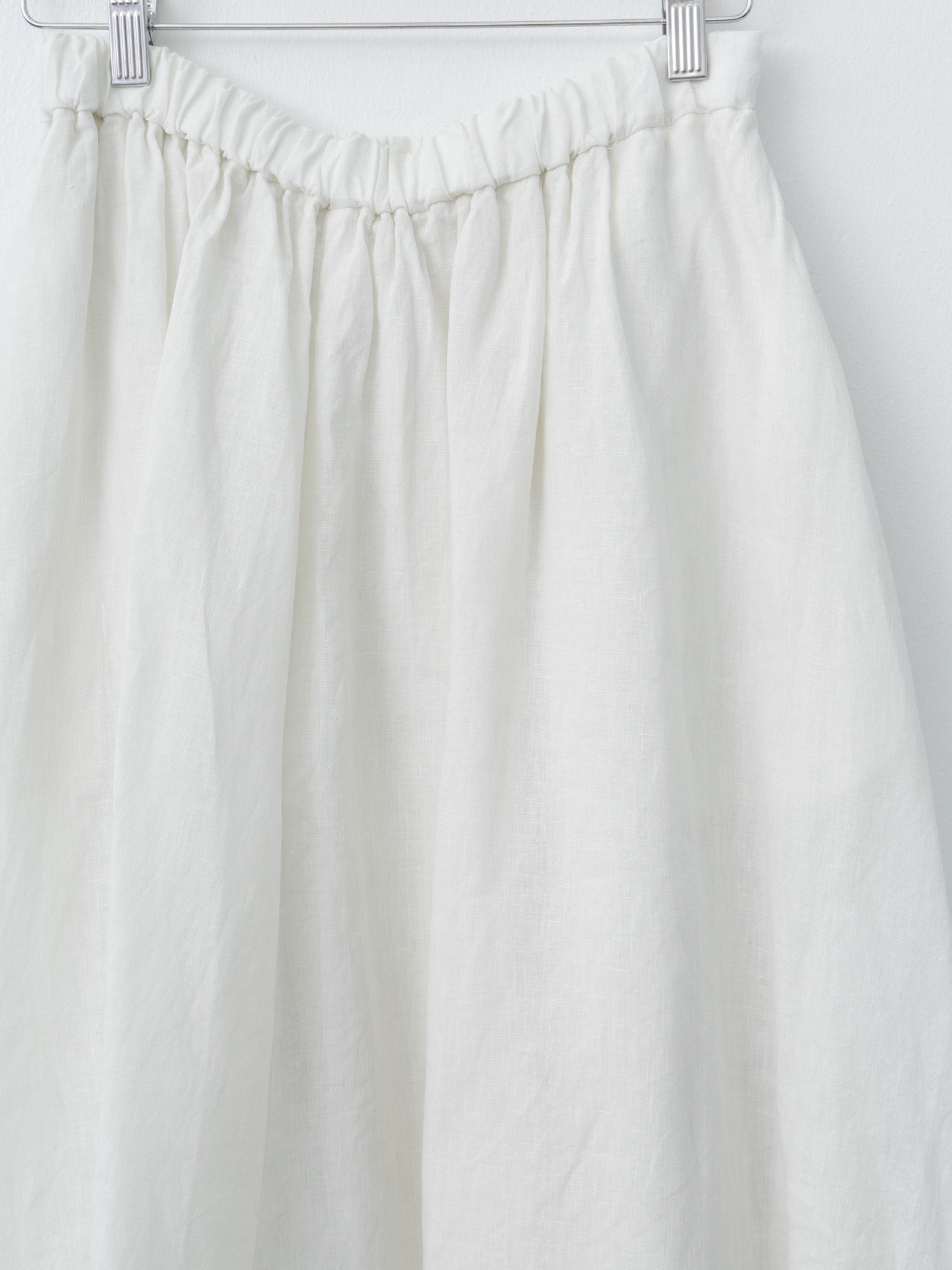 Namu Shop - Aton Natural Dyed Linen Lawn Gathered Skirt - Off White Mint