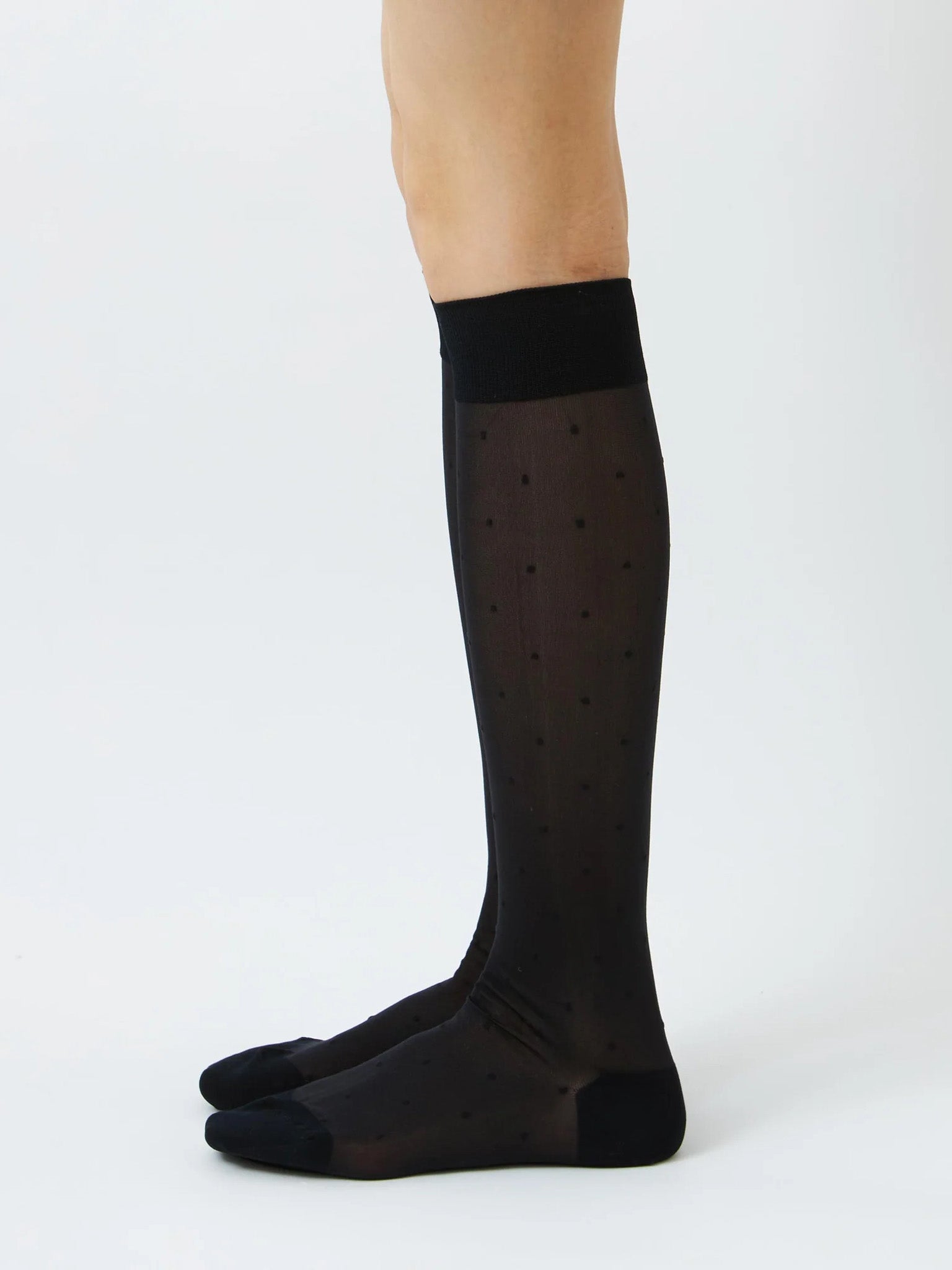 Namu Shop - Babaco Pin Dot Stocking - Black, Burgundy