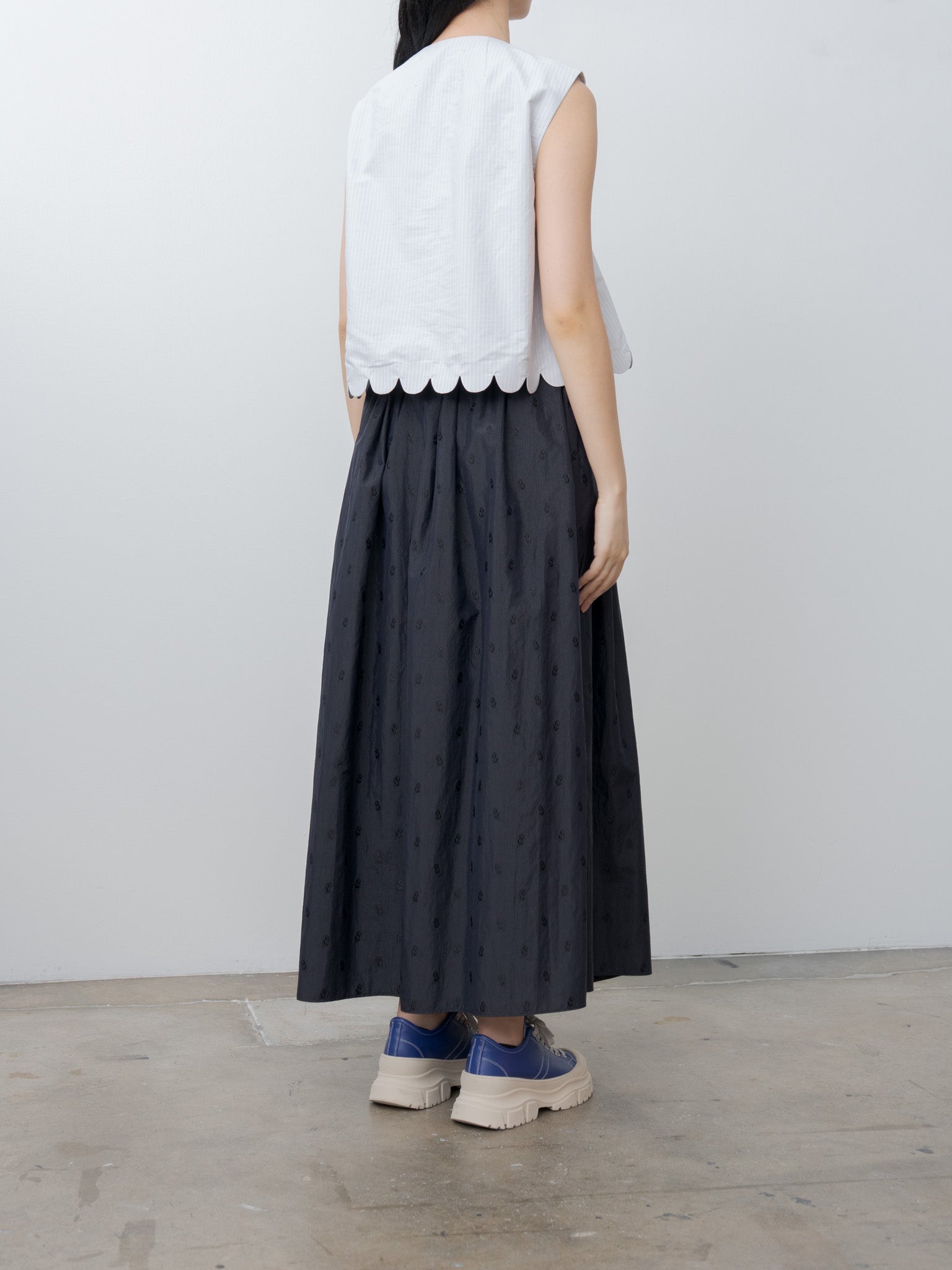 Namu Shop - Eleph A Cropped Top - Light Blue Stripe