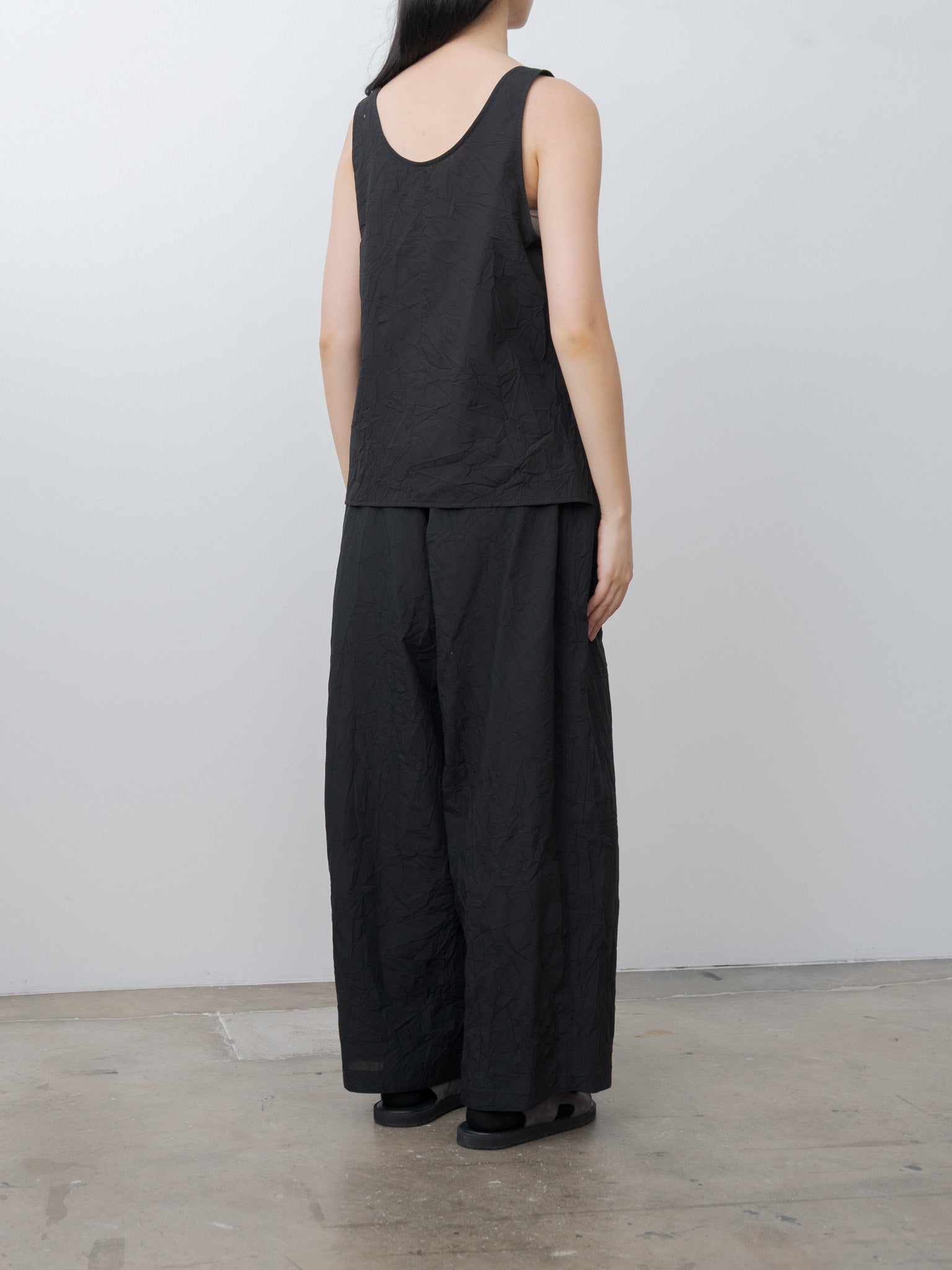 Namu Shop - Aton Catch Washer Cotton Tank Top Pullover - Black