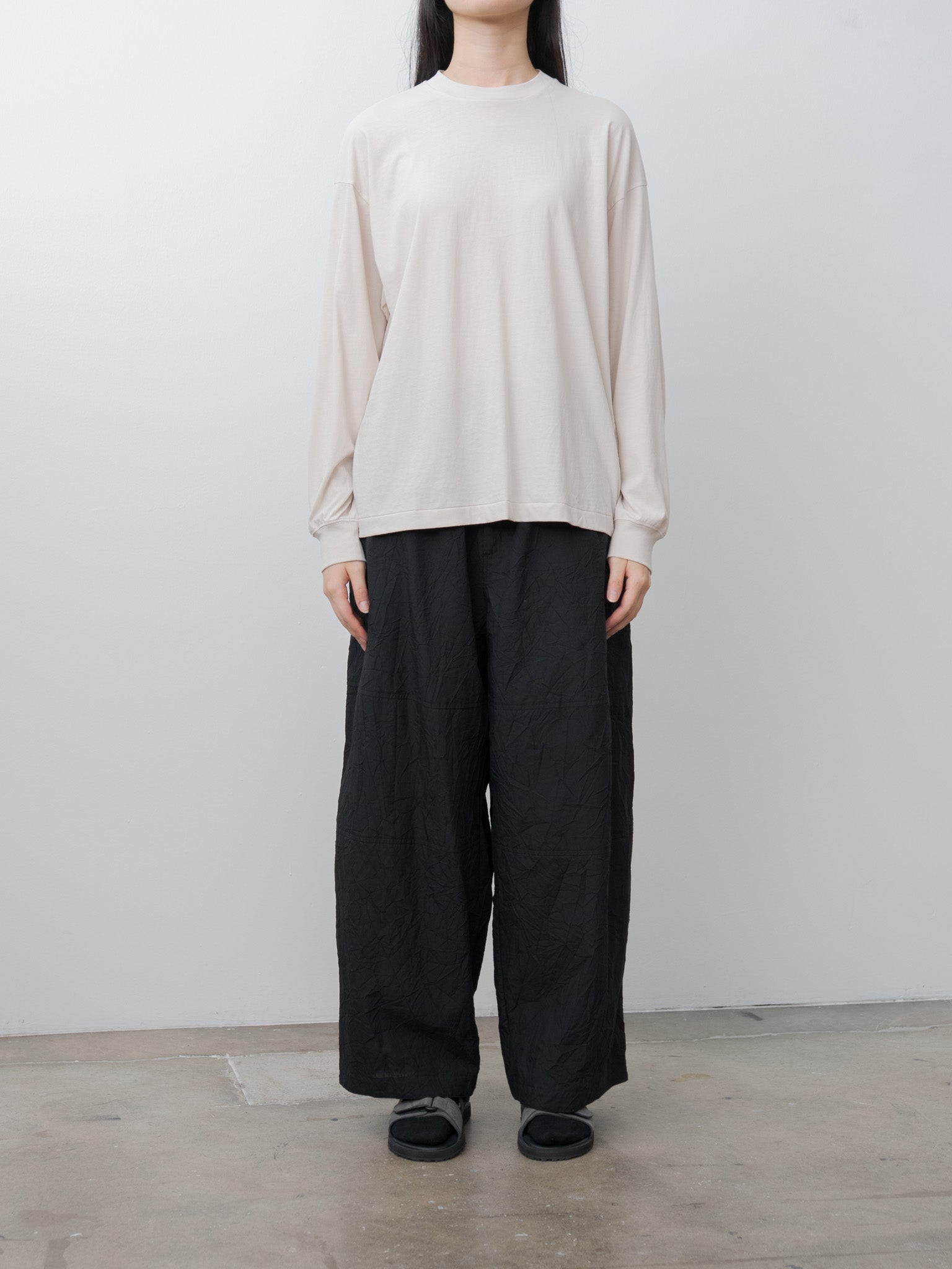Namu Shop - Aton Fresca Nubuck Long Sleeve T-Shirt - Warm White