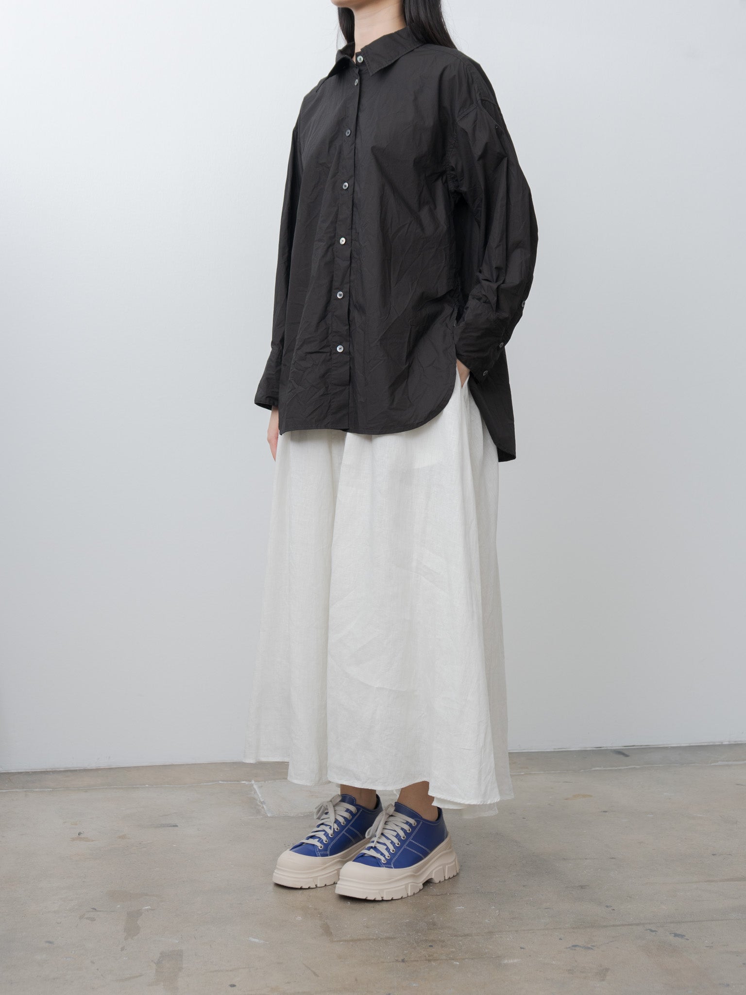 Namu Shop - Sayaka Davis Crinkled Oversized Shirt - Black