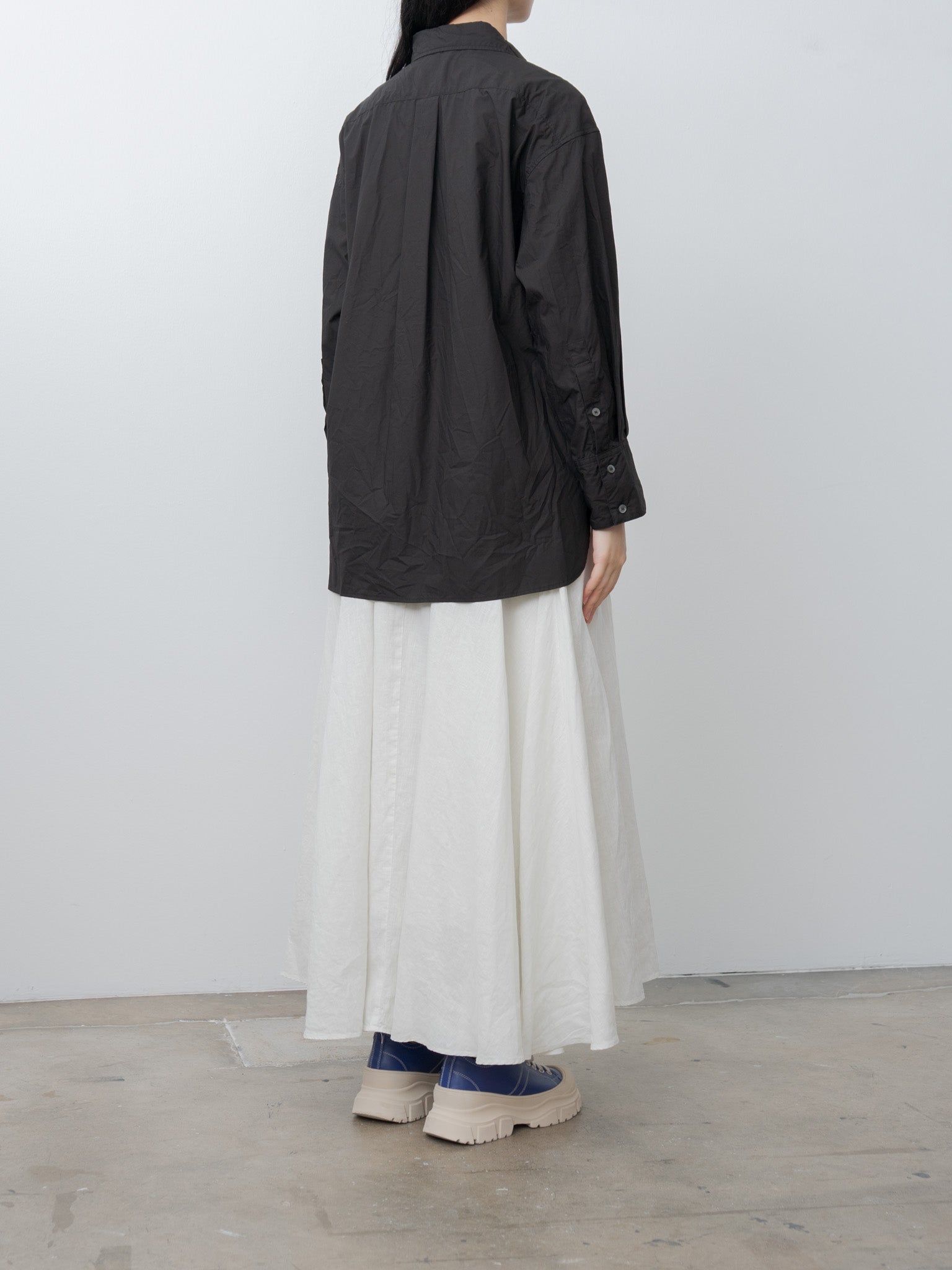 Namu Shop - Sayaka Davis Crinkled Oversized Shirt - Black