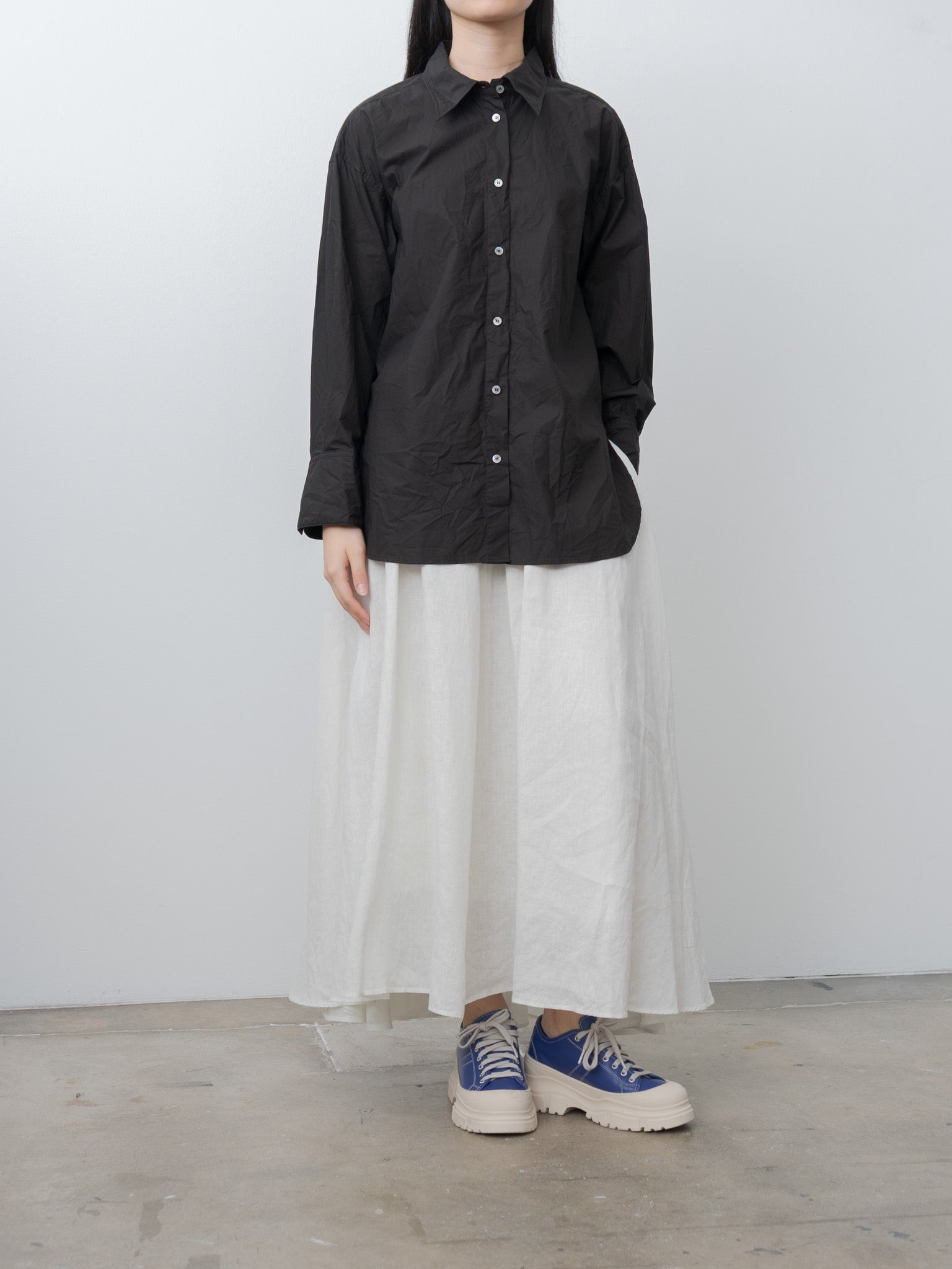 Namu Shop - Sayaka Davis Crinkled Oversized Shirt - Black