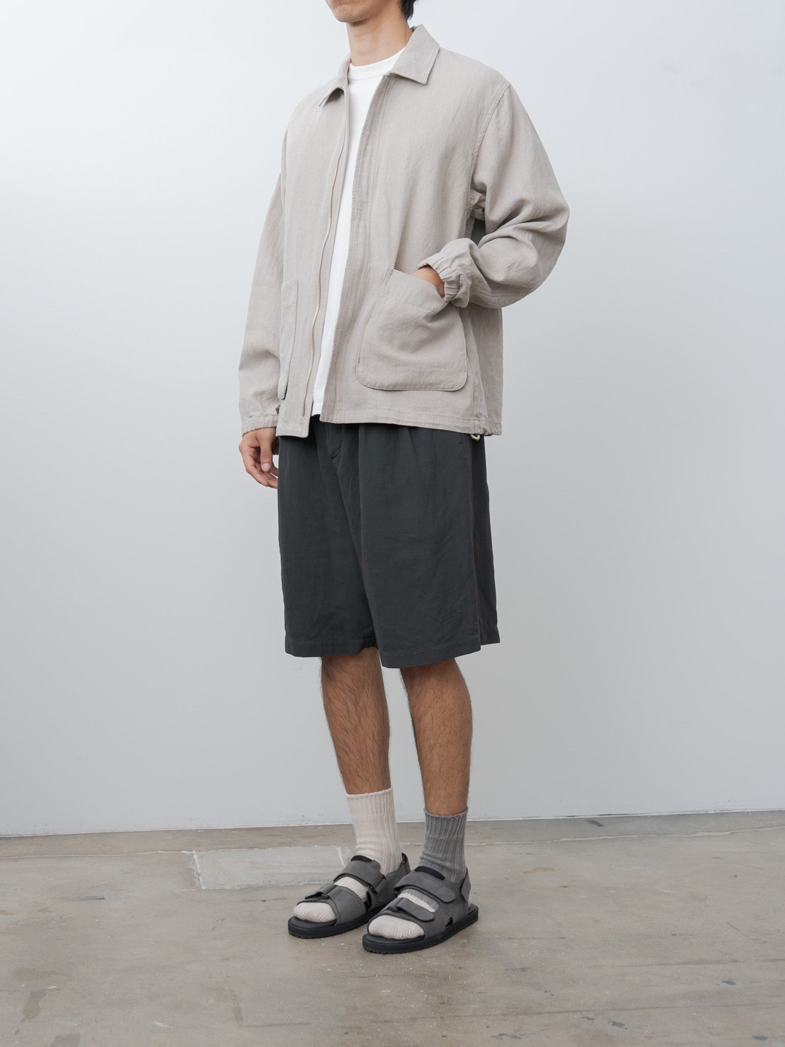 Namu Shop - Aton Hard Linen Utility Jacket - Raw Linen