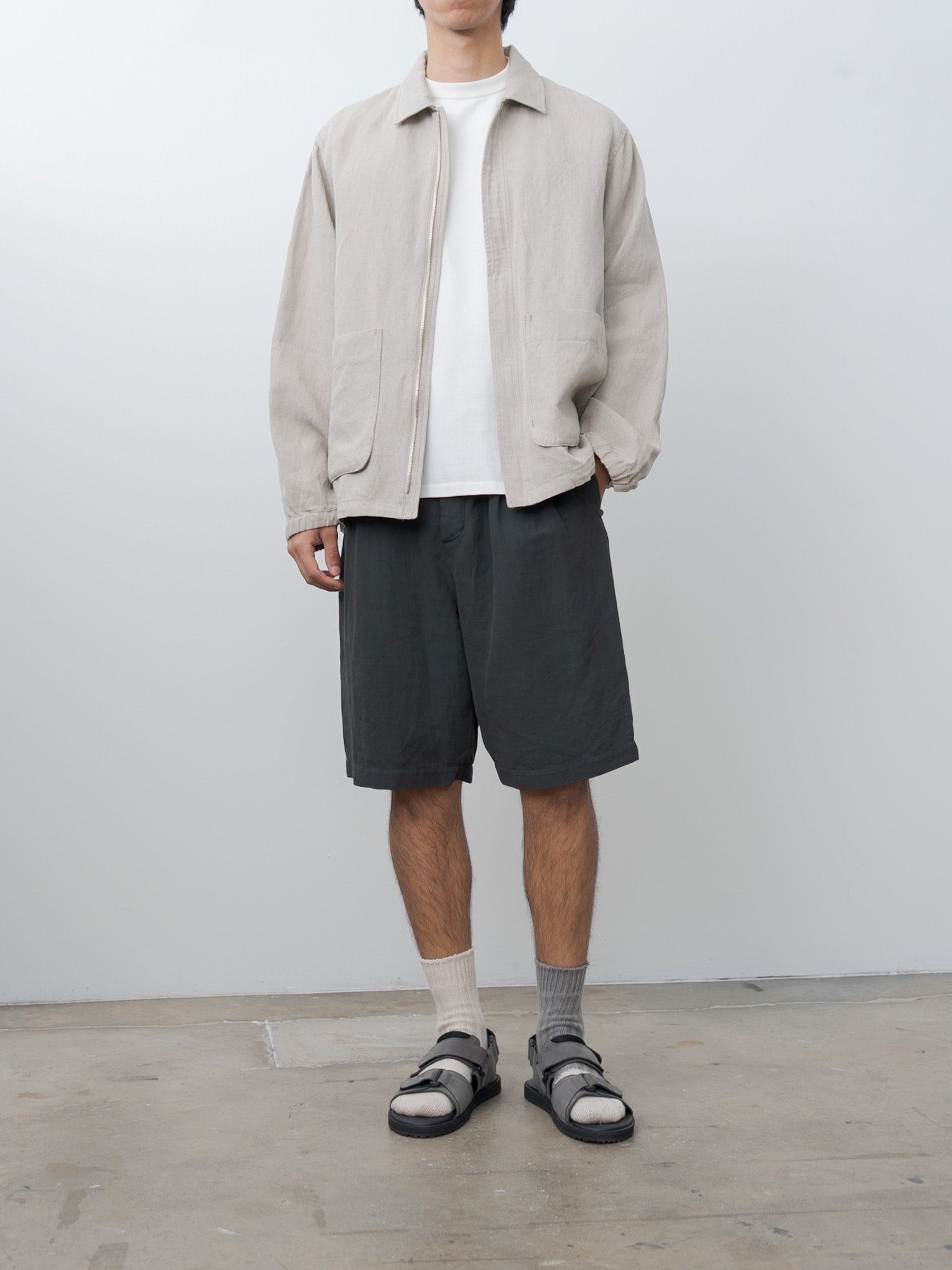 Namu Shop - Aton Fresca Knit Half Sleeve Crewneck Sweater - White